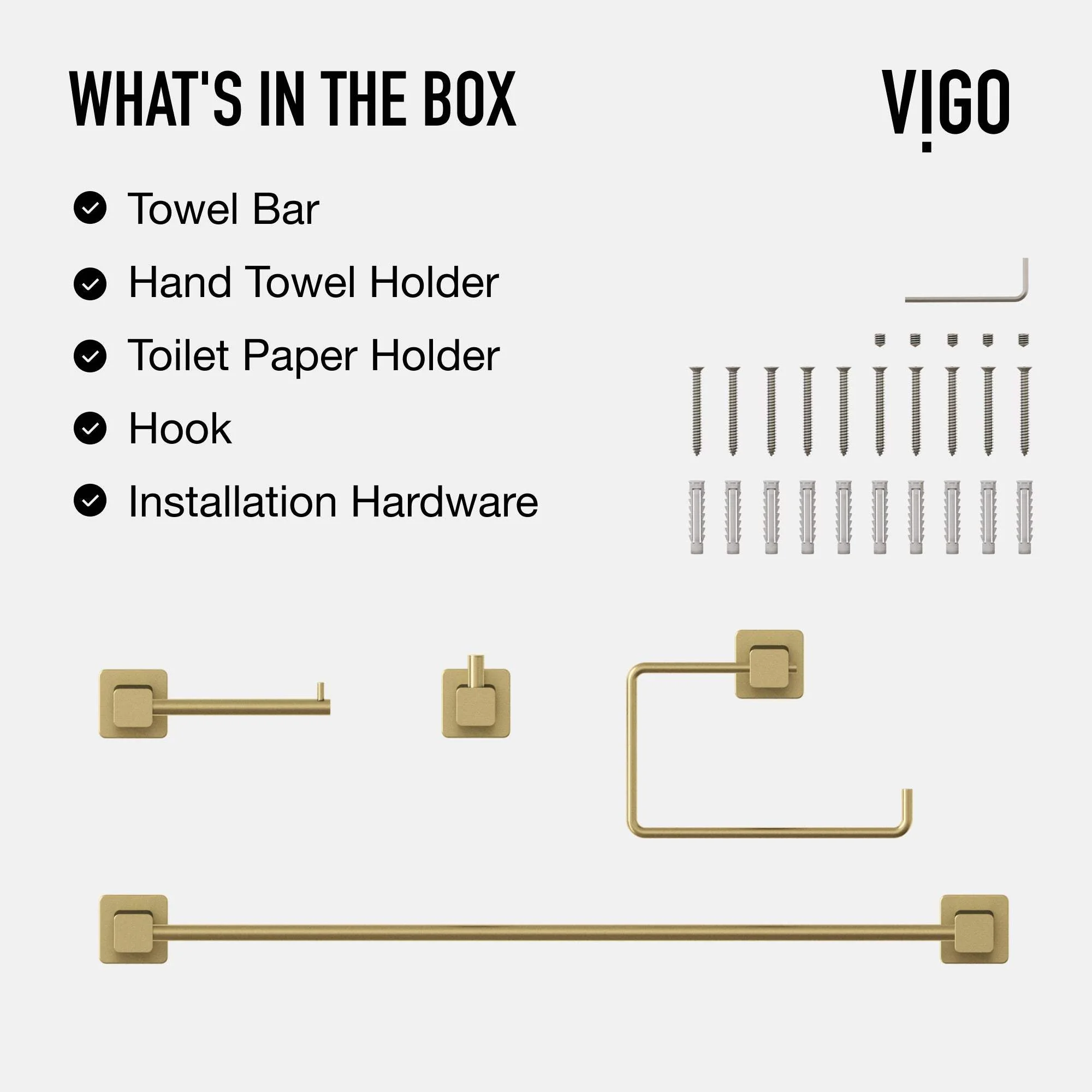 Meridian 4-Piece Bath Hardware Set with 24 in. Towel Bar, Toilet Paper Holder, Hand Towel Holder, Hook - Image 45