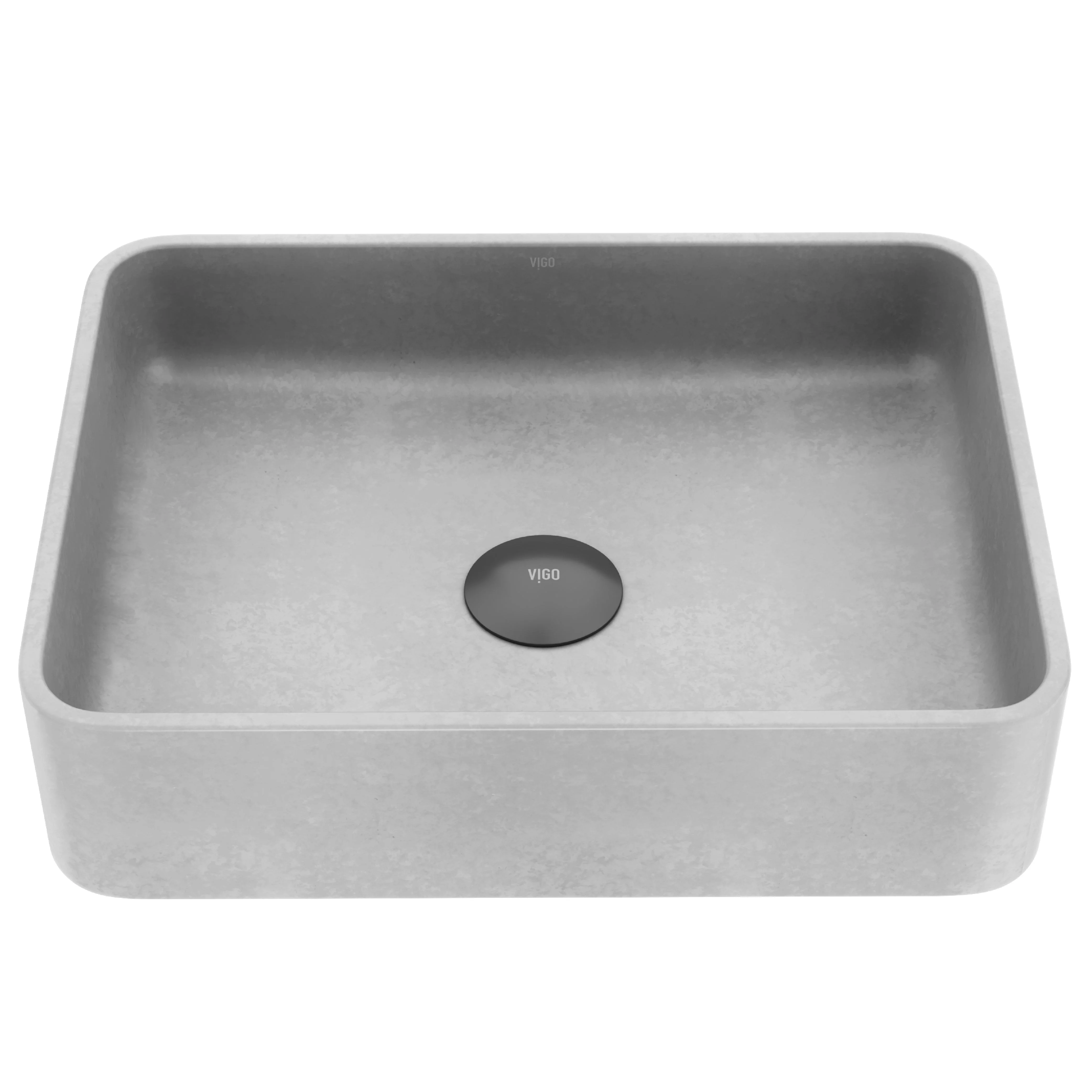 Meridian Rectangular Concreto Stone™ Vessel Sink - Image 12