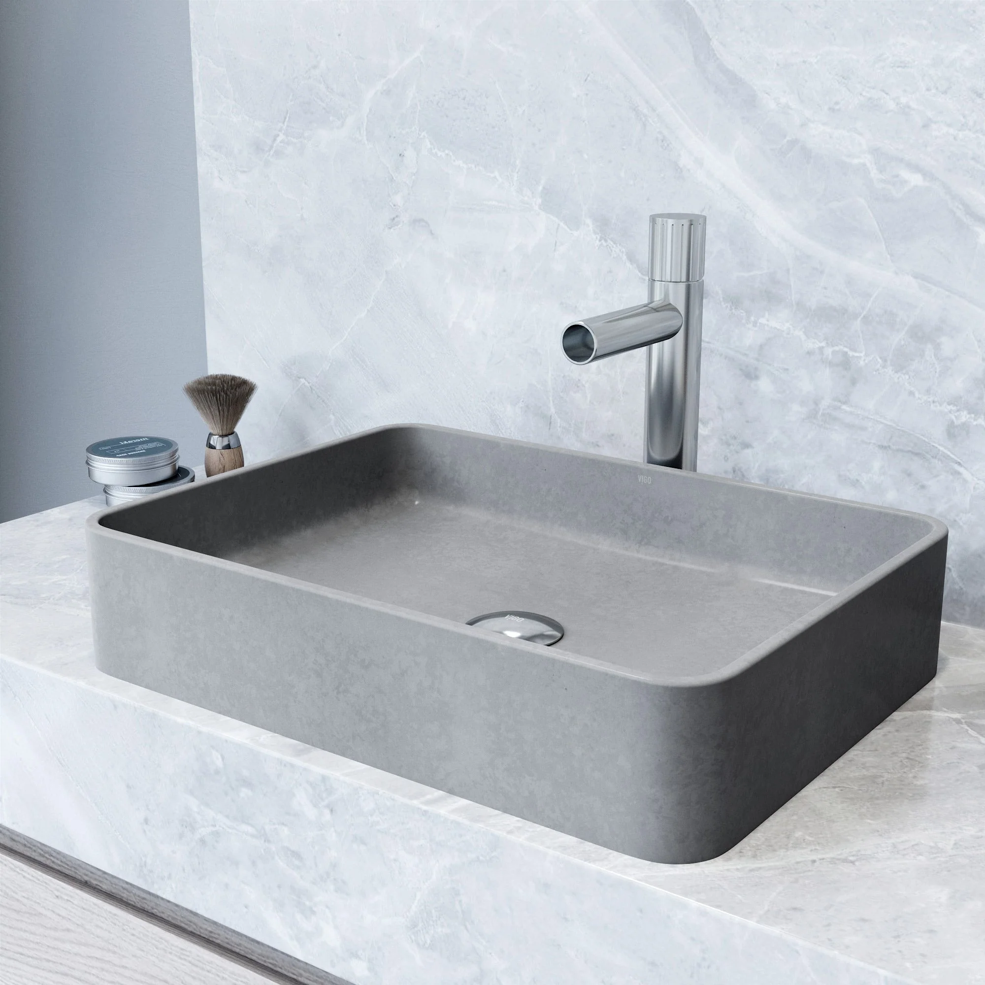 Meridian Rectangular Concreto Stone™ Vessel Sink - Image 13