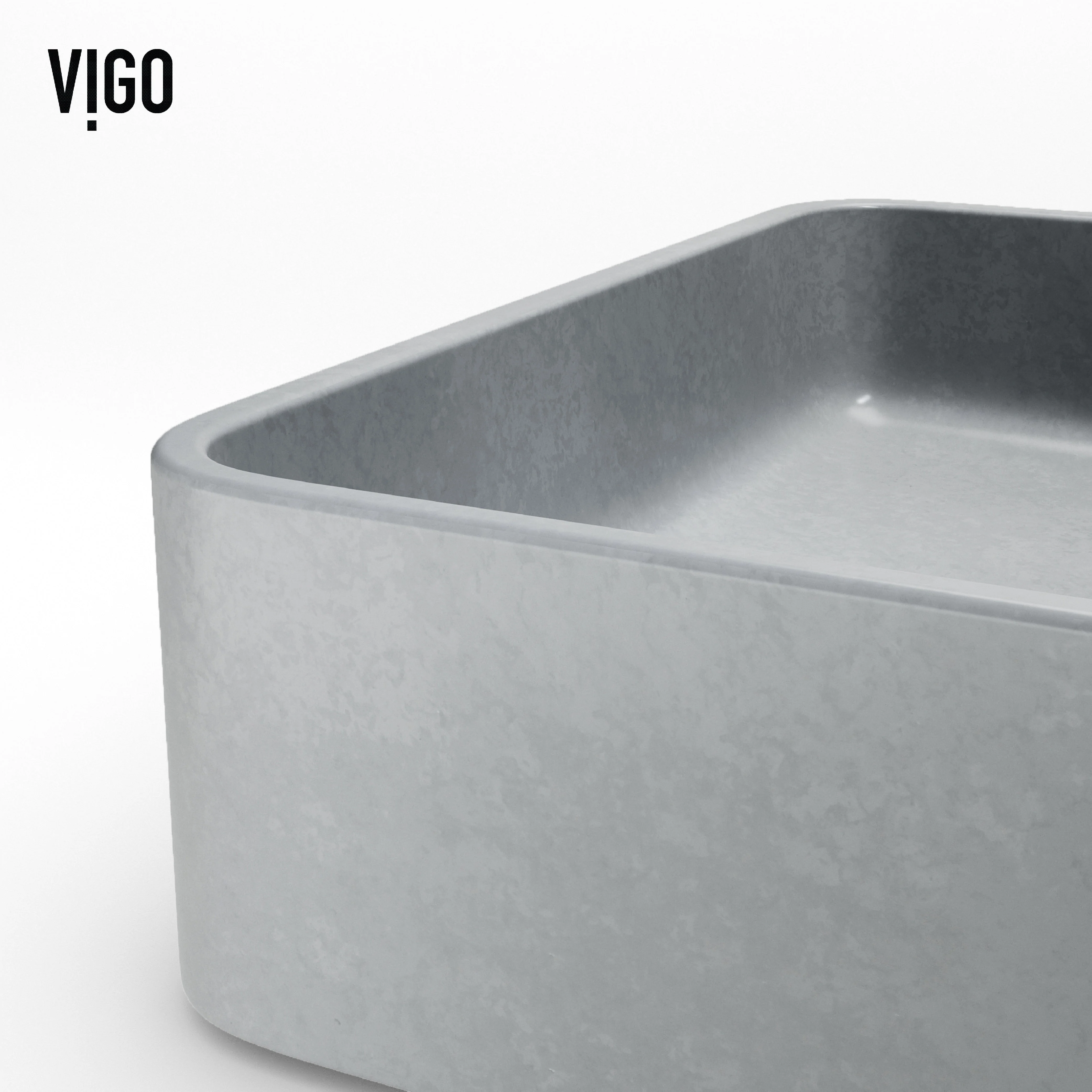 Meridian Rectangular Concreto Stone™ Vessel Sink - Image 20
