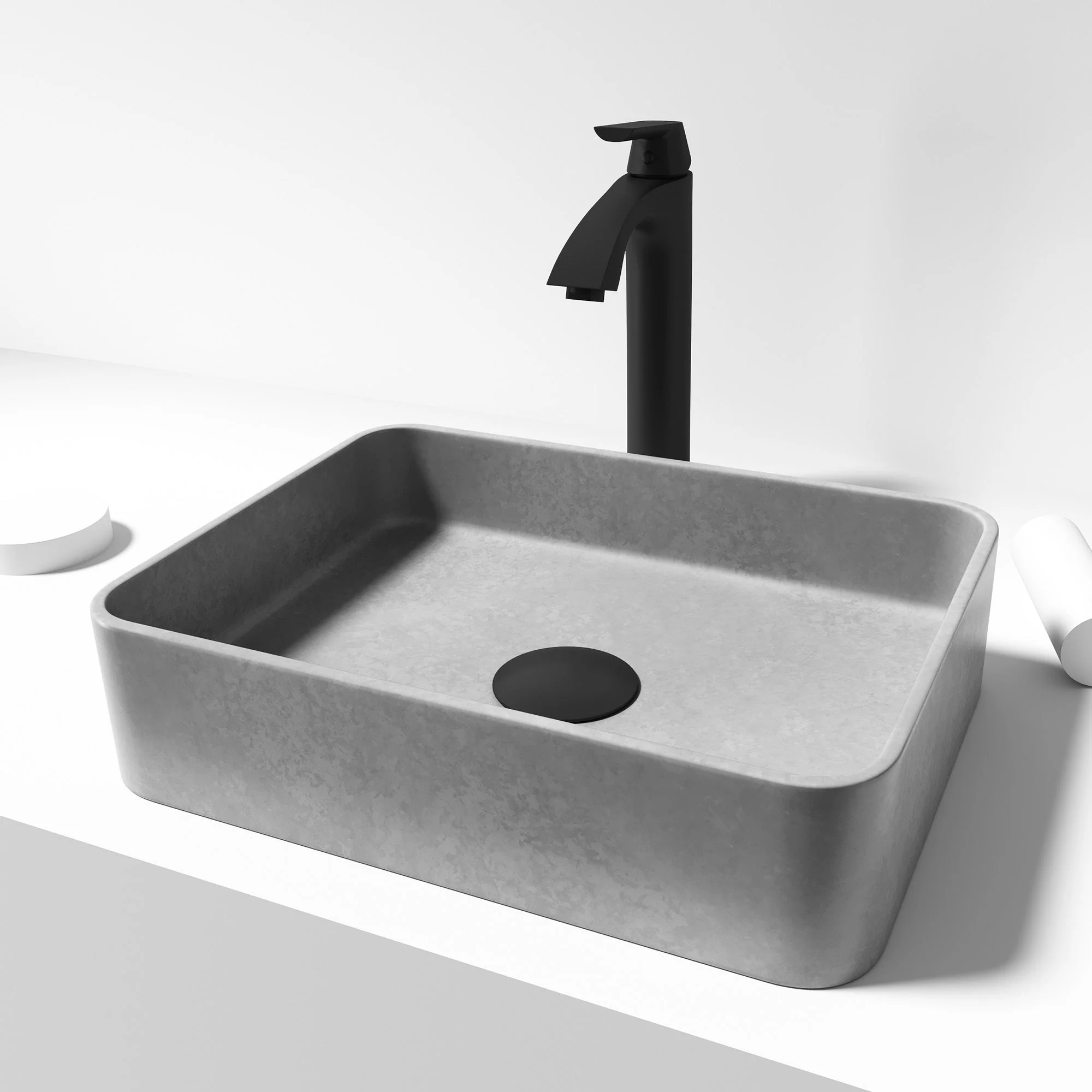 Meridian Rectangular Concreto Stone™ Vessel Sink - Image 35