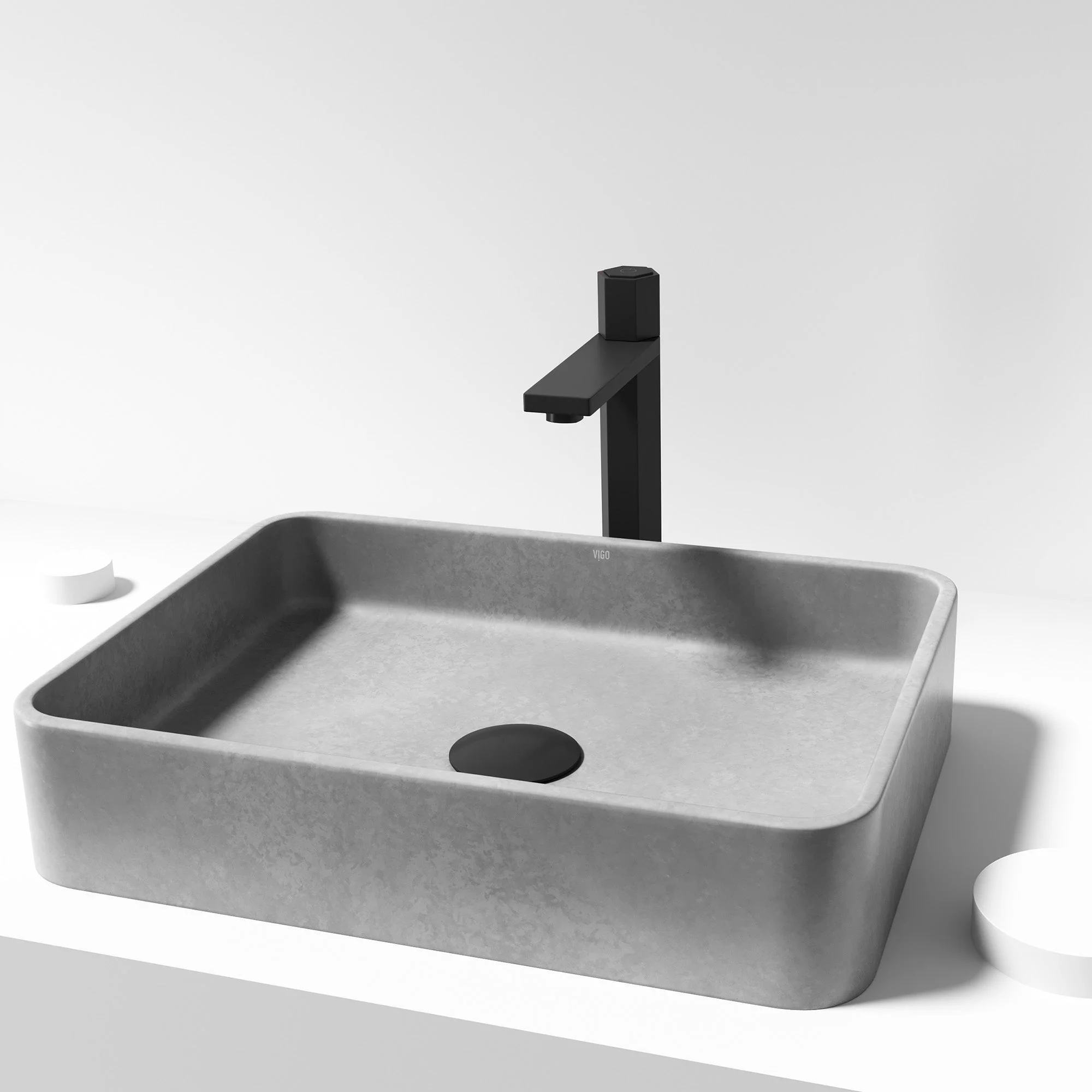Meridian Rectangular Concreto Stone™ Vessel Sink - Image 36