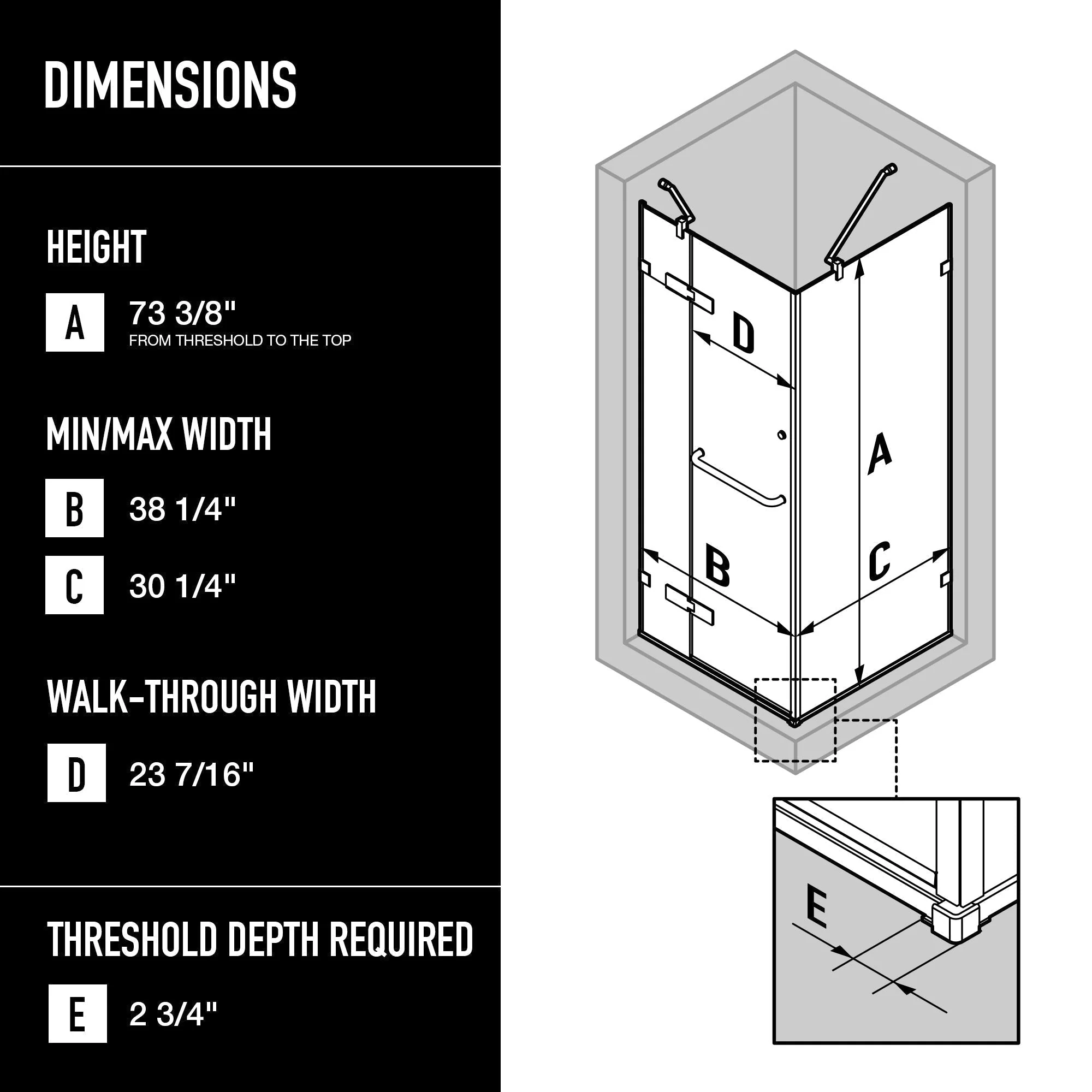 Monteray Frameless Square Shower Enclosure - Image 225