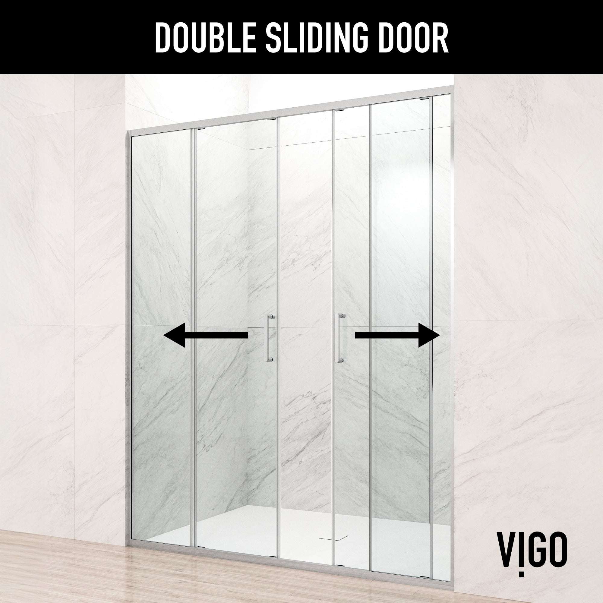 Paloma Center Opening Double Sliding Doors with Two Fixed Panels - Image 19