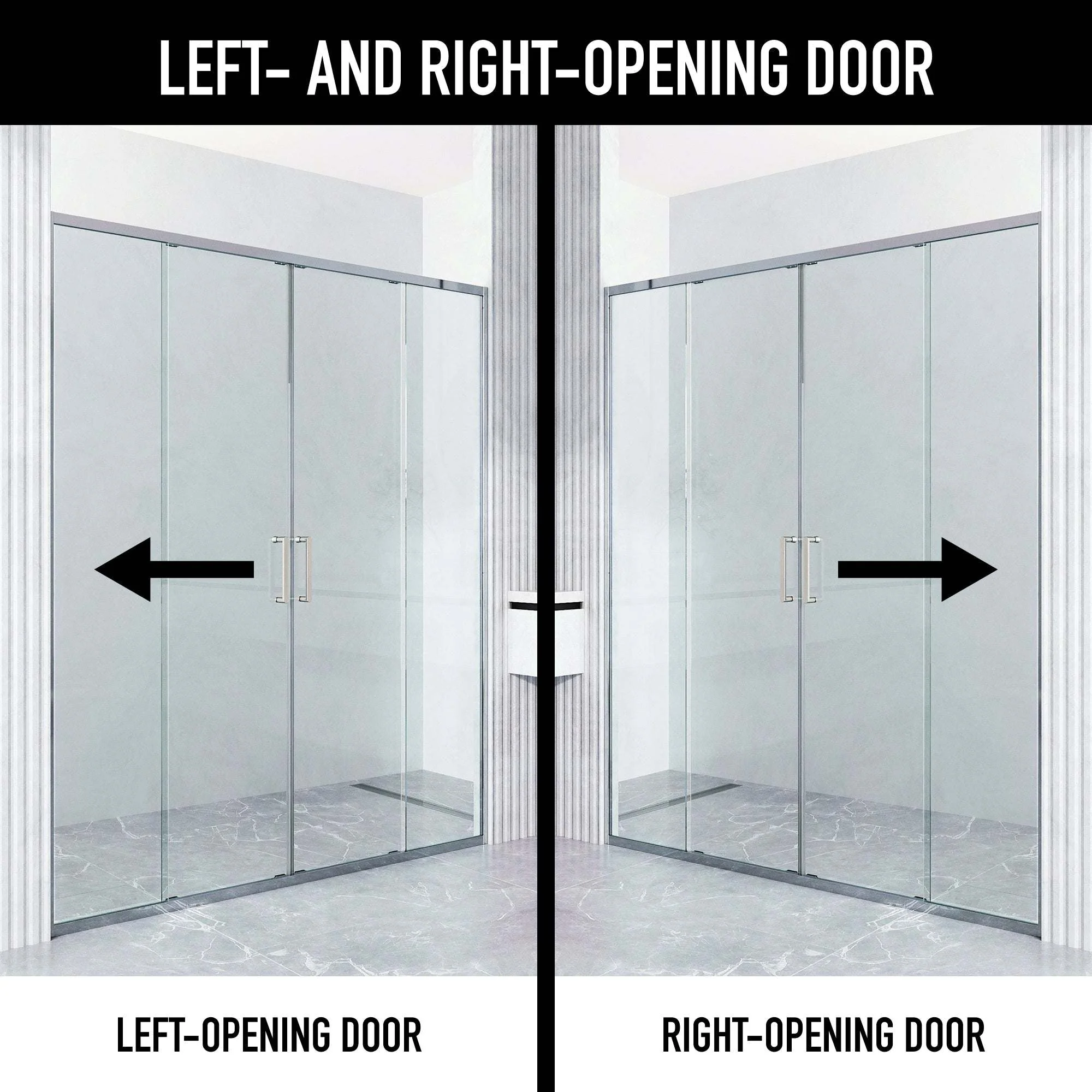 Paloma Center Opening Double Sliding Doors with Two Fixed Panels - Image 21