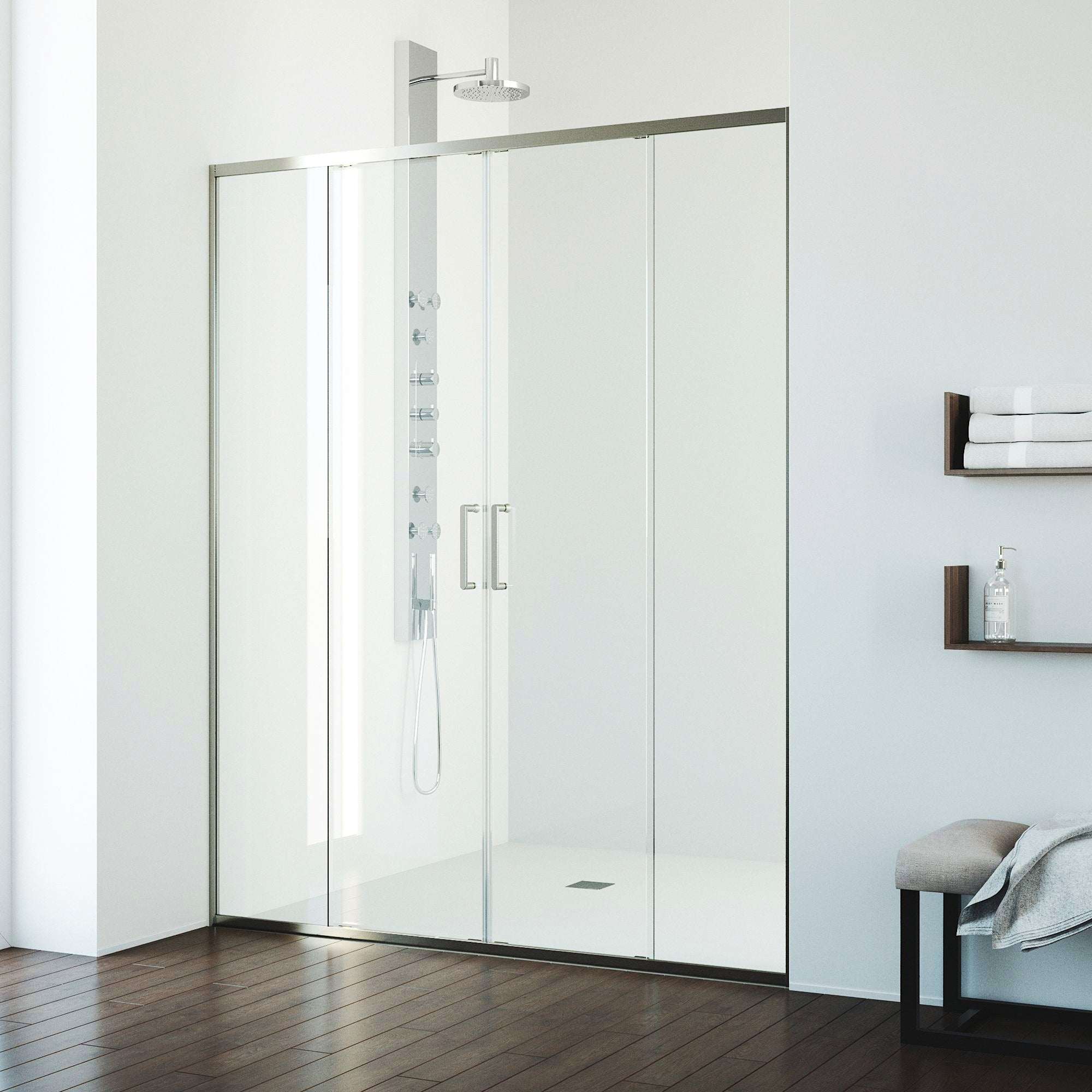 Paloma Center Opening Double Sliding Doors with Two Fixed Panels - Image 31