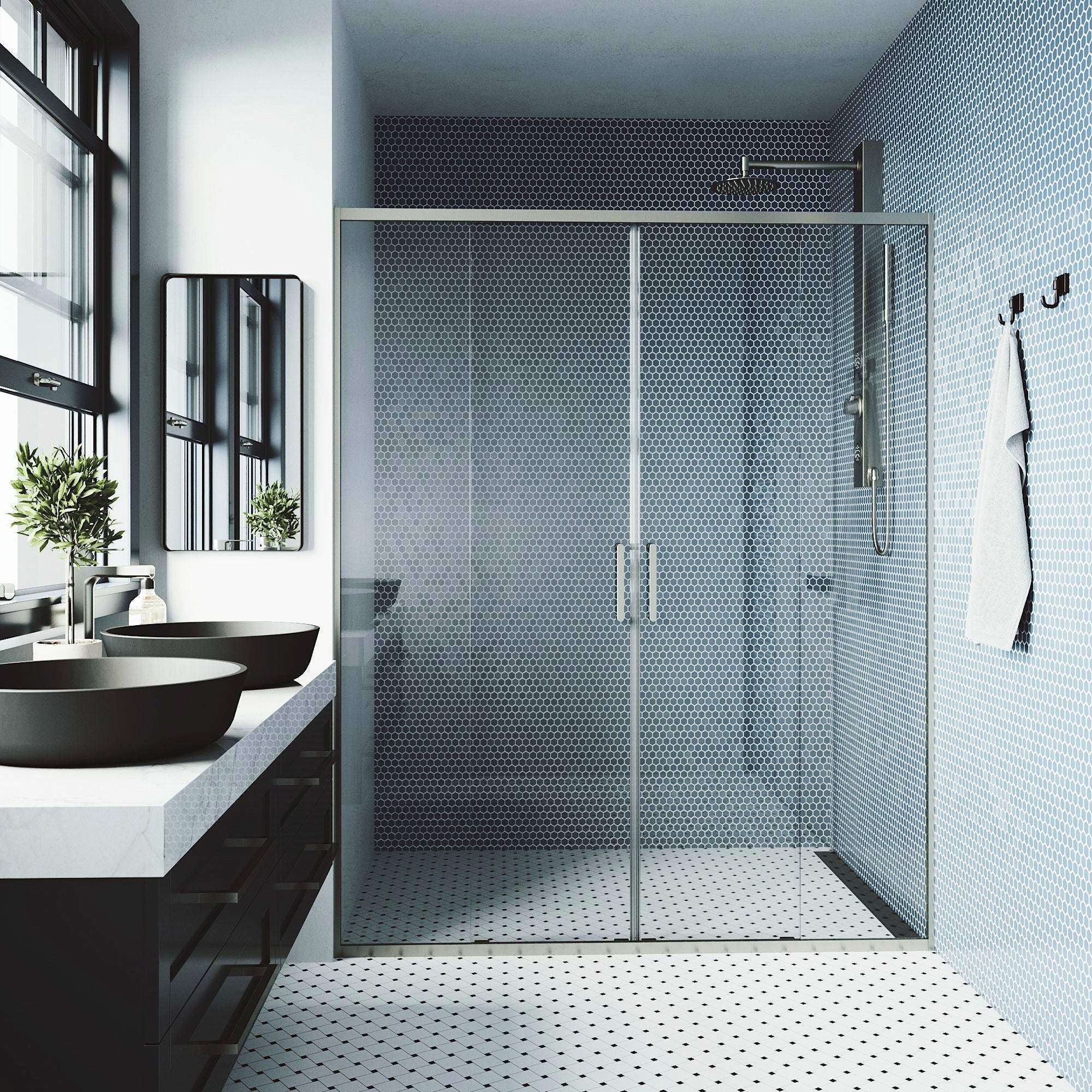 Paloma Center Opening Double Sliding Doors with Two Fixed Panels - Image 32
