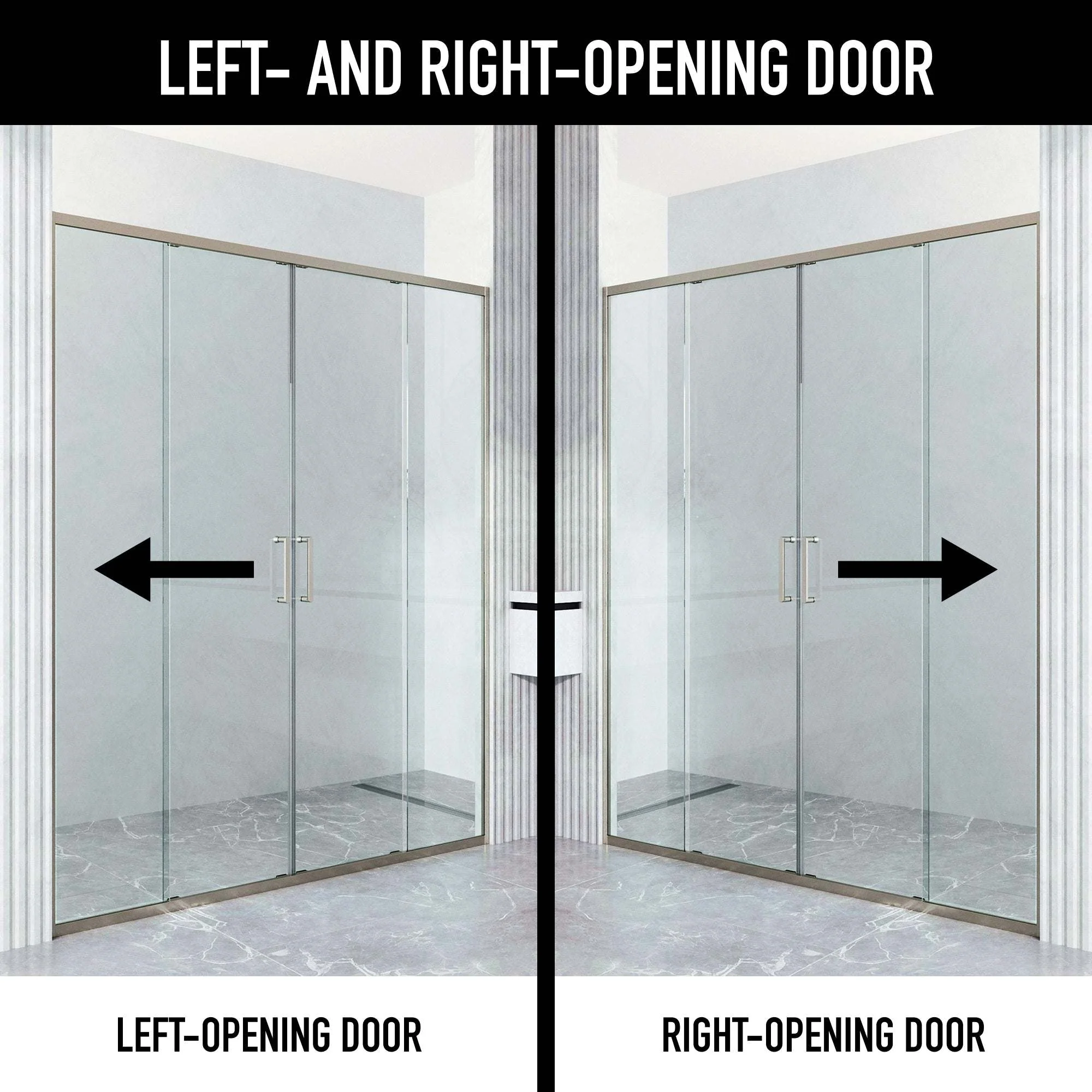 Paloma Center Opening Double Sliding Doors with Two Fixed Panels - Image 36