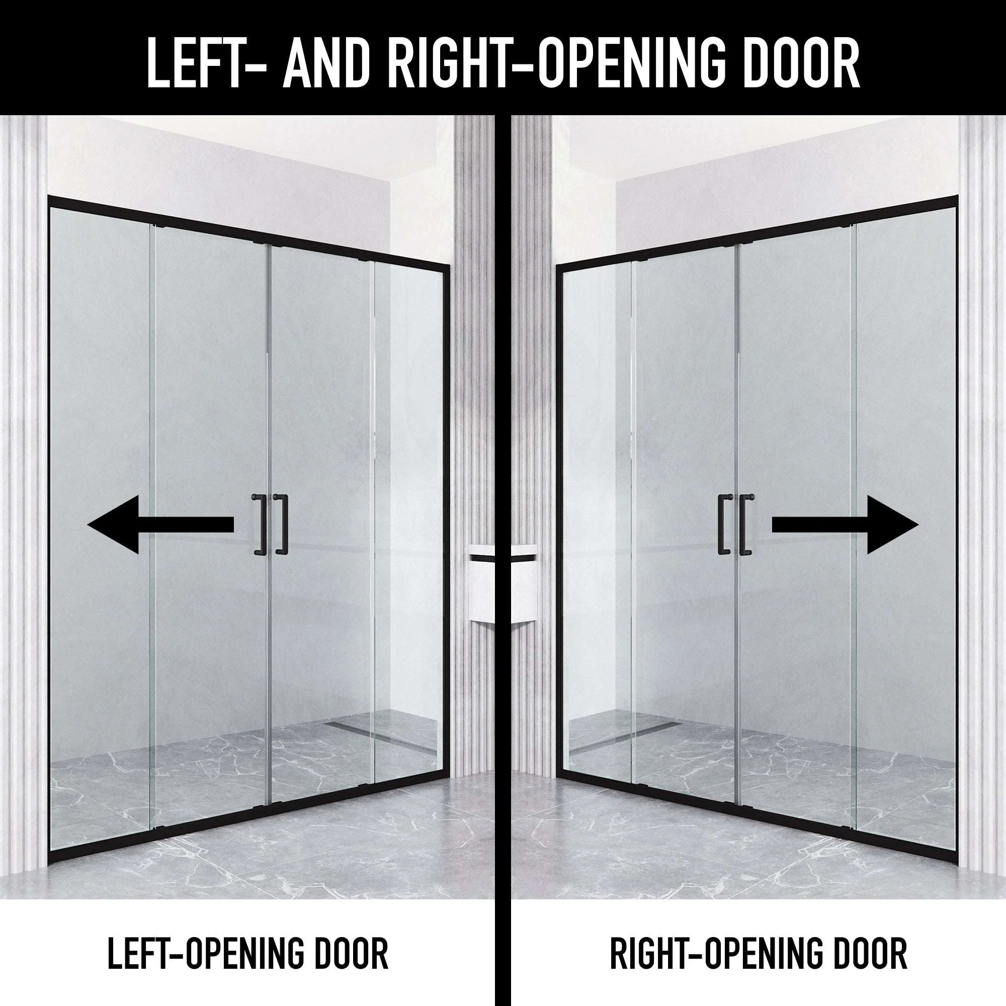Paloma Center Opening Double Sliding Doors with Two Fixed Panels - Image 6