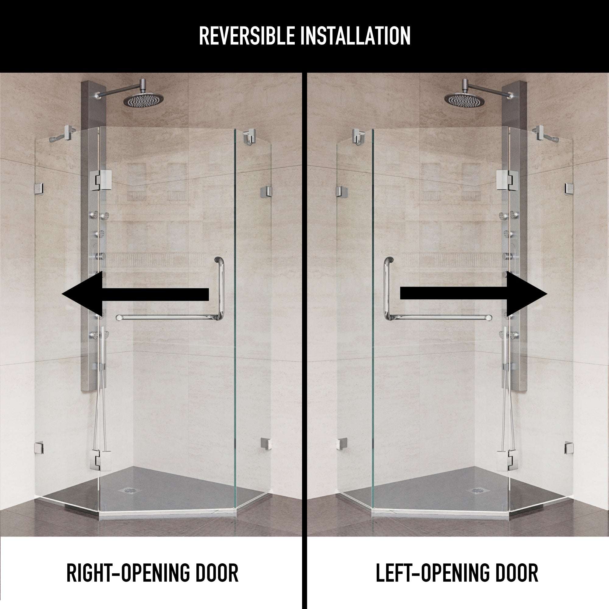Piedmont Frameless Neo-Angle Shower Enclosure - Image 26
