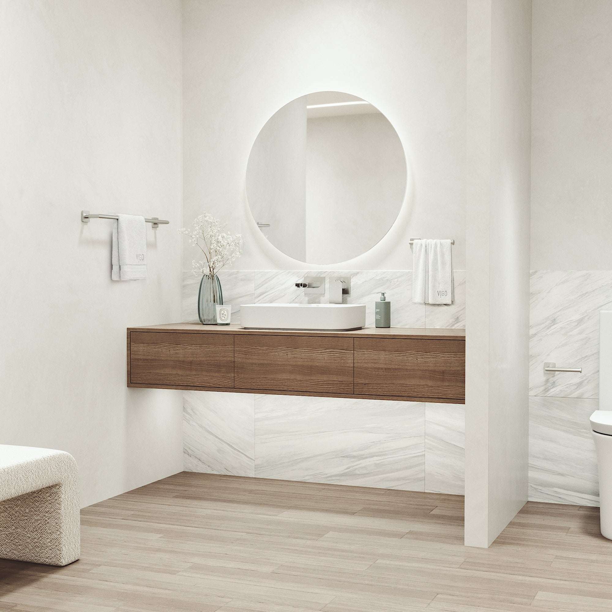 Satro 3-Piece Bath Hardware Set with 24 in. Towel Bar, Toilet Paper Holder, Hand Towel Holder - Image 38