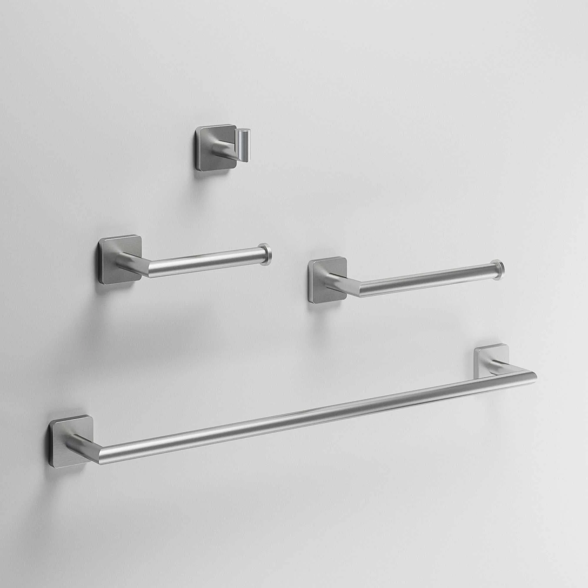Satro 4-Piece Bath Hardware Set with 24 in. Towel Bar, Toilet Paper Holder, Hand Towel Holder, Hook - Image 14
