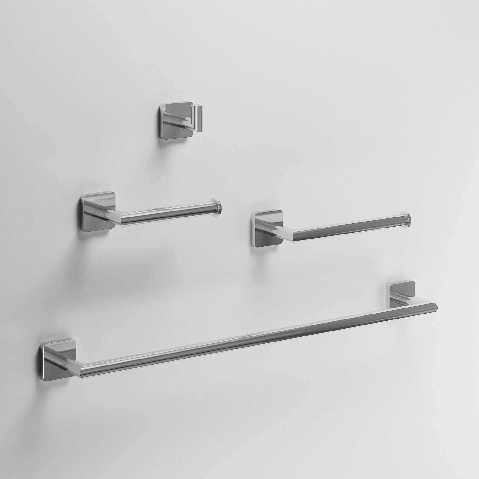 Satro 4-Piece Bath Hardware Set with 24 in. Towel Bar, Toilet Paper Holder, Hand Towel Holder, Hook - Image 40