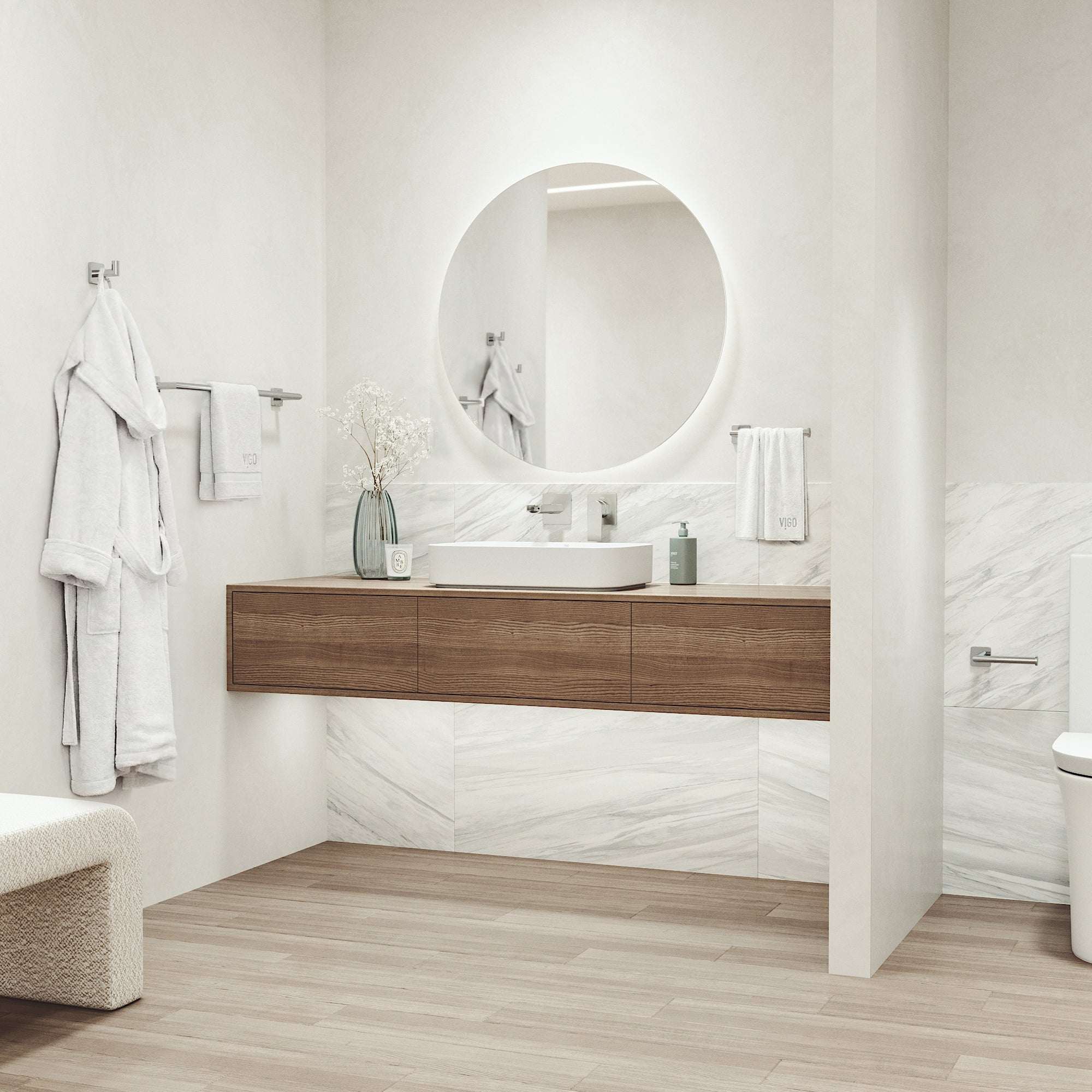 Satro 4-Piece Bath Hardware Set with 24 in. Towel Bar, Toilet Paper Holder, Hand Towel Holder, Hook - Image 41