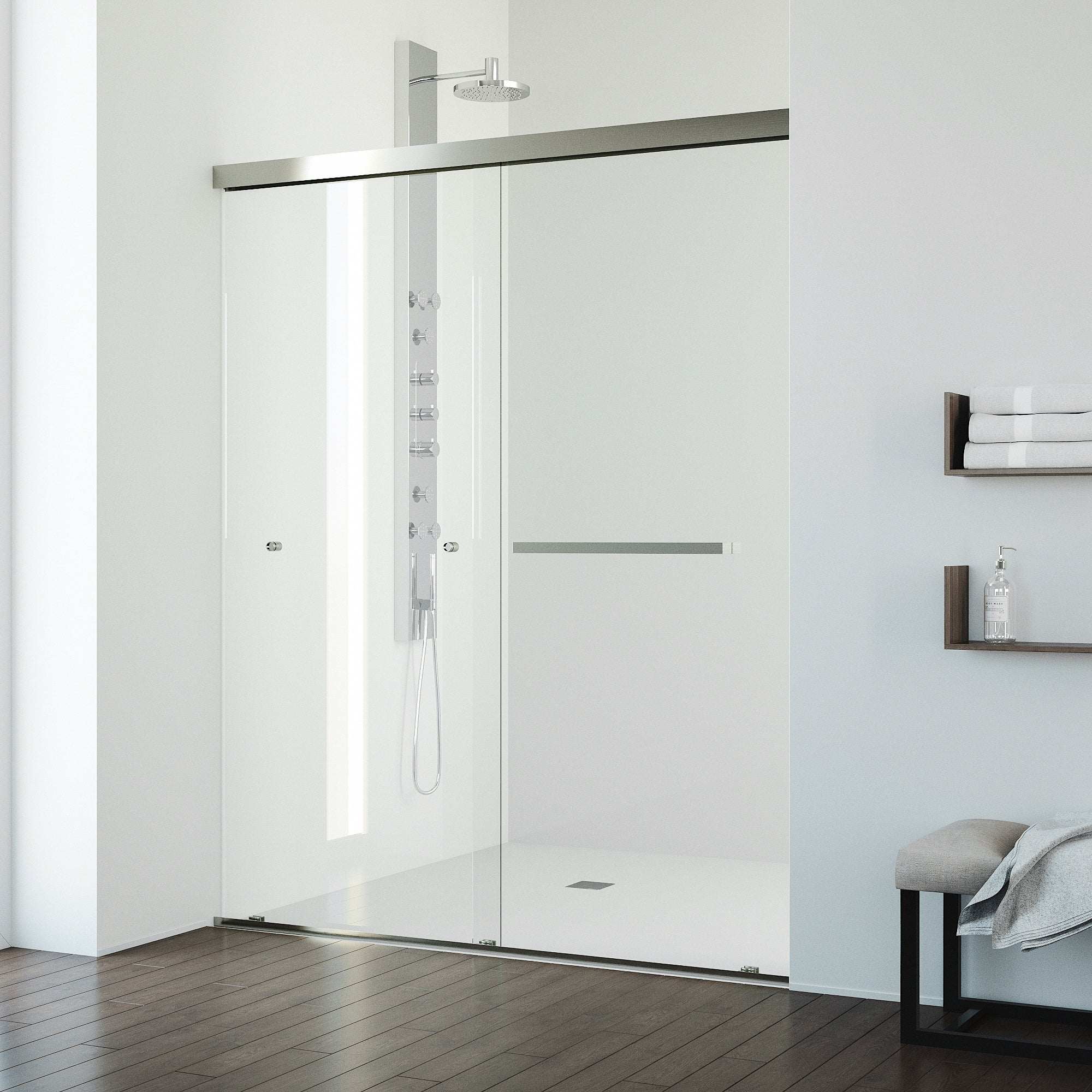 Satro E-Class Semi-Frameless Double-Sliding Shower Door - Image 16