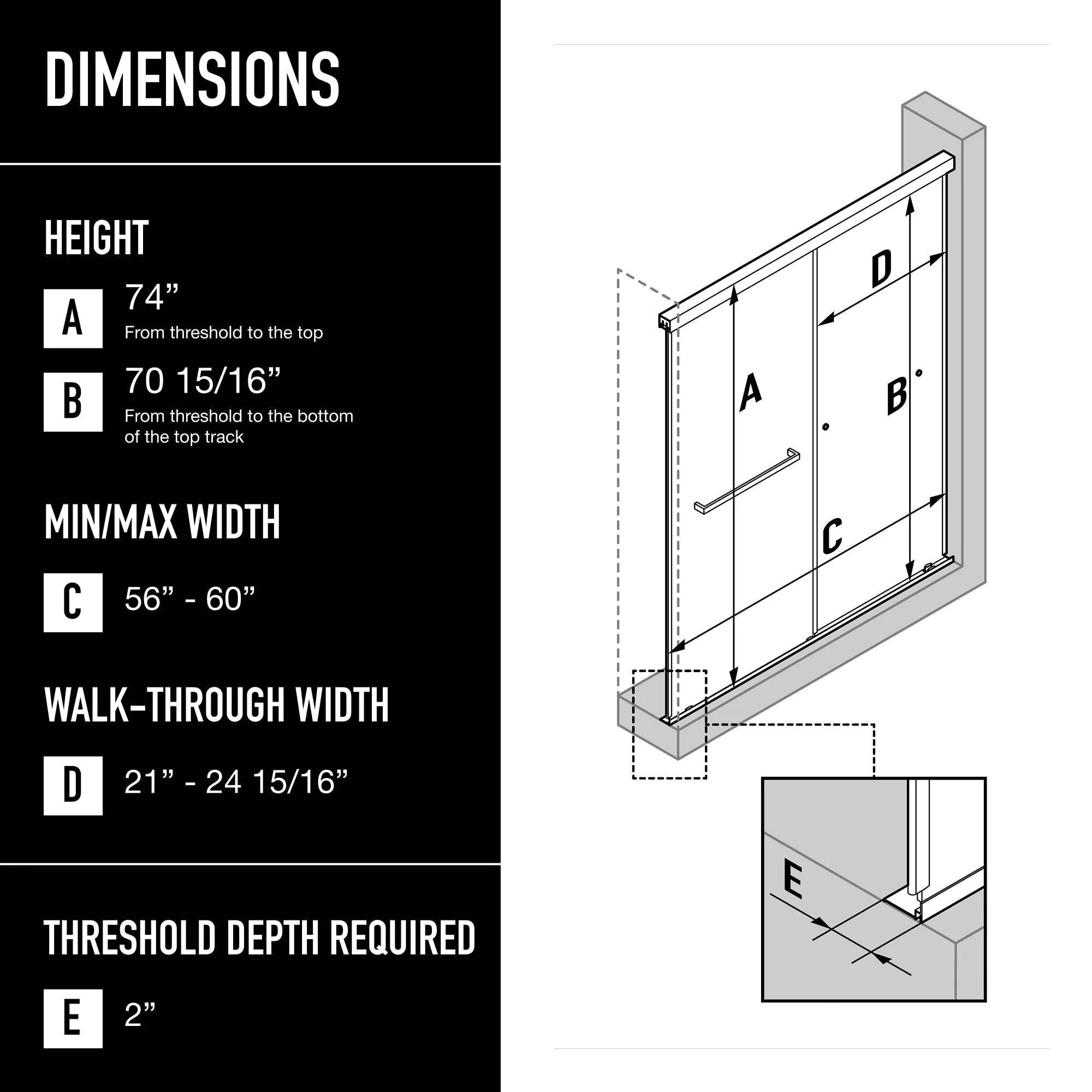 Satro E-Class Semi-Frameless Double-Sliding Shower Door - Image 3