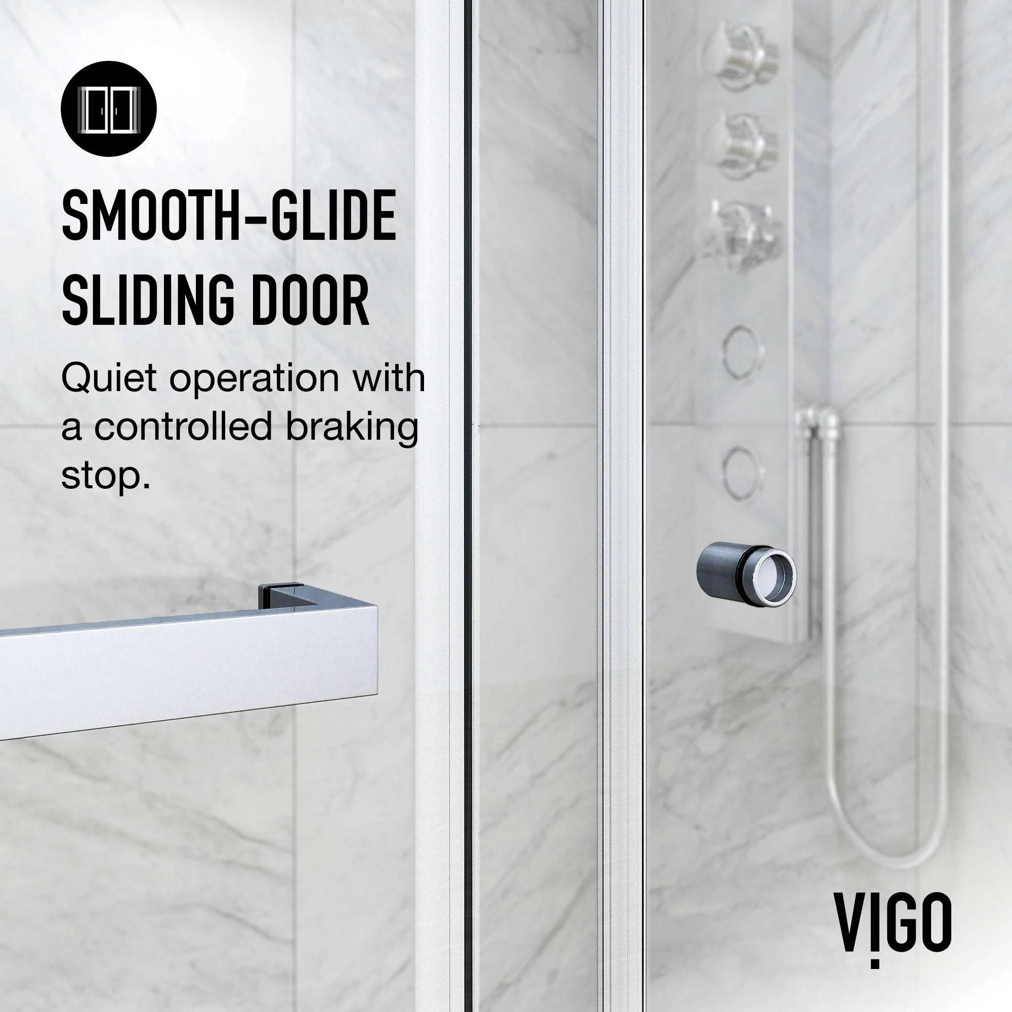 Satro E-Class Semi-Frameless Double-Sliding Shower Door - Image 40