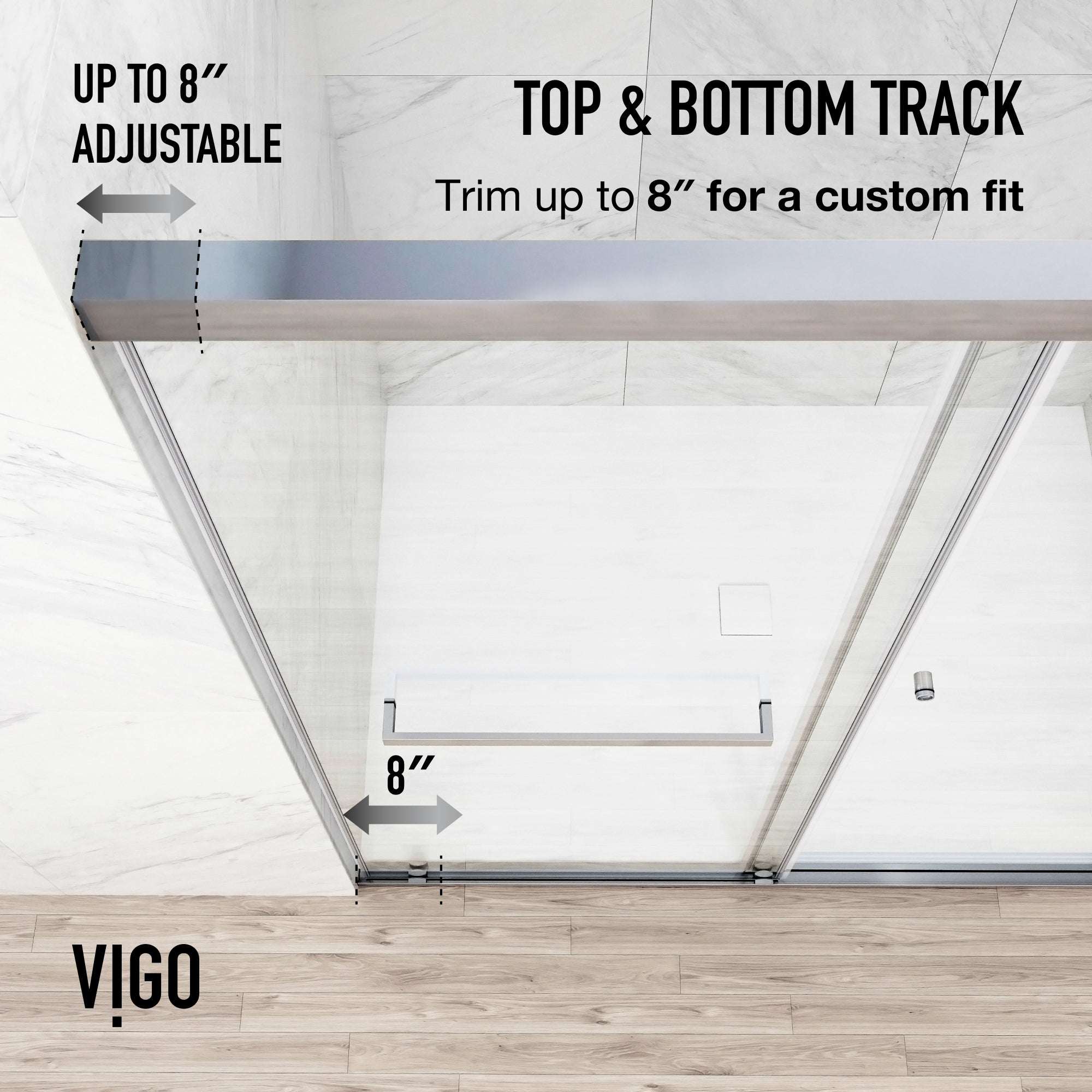 Satro E-Class Semi-Frameless Double-Sliding Shower Door - Image 41