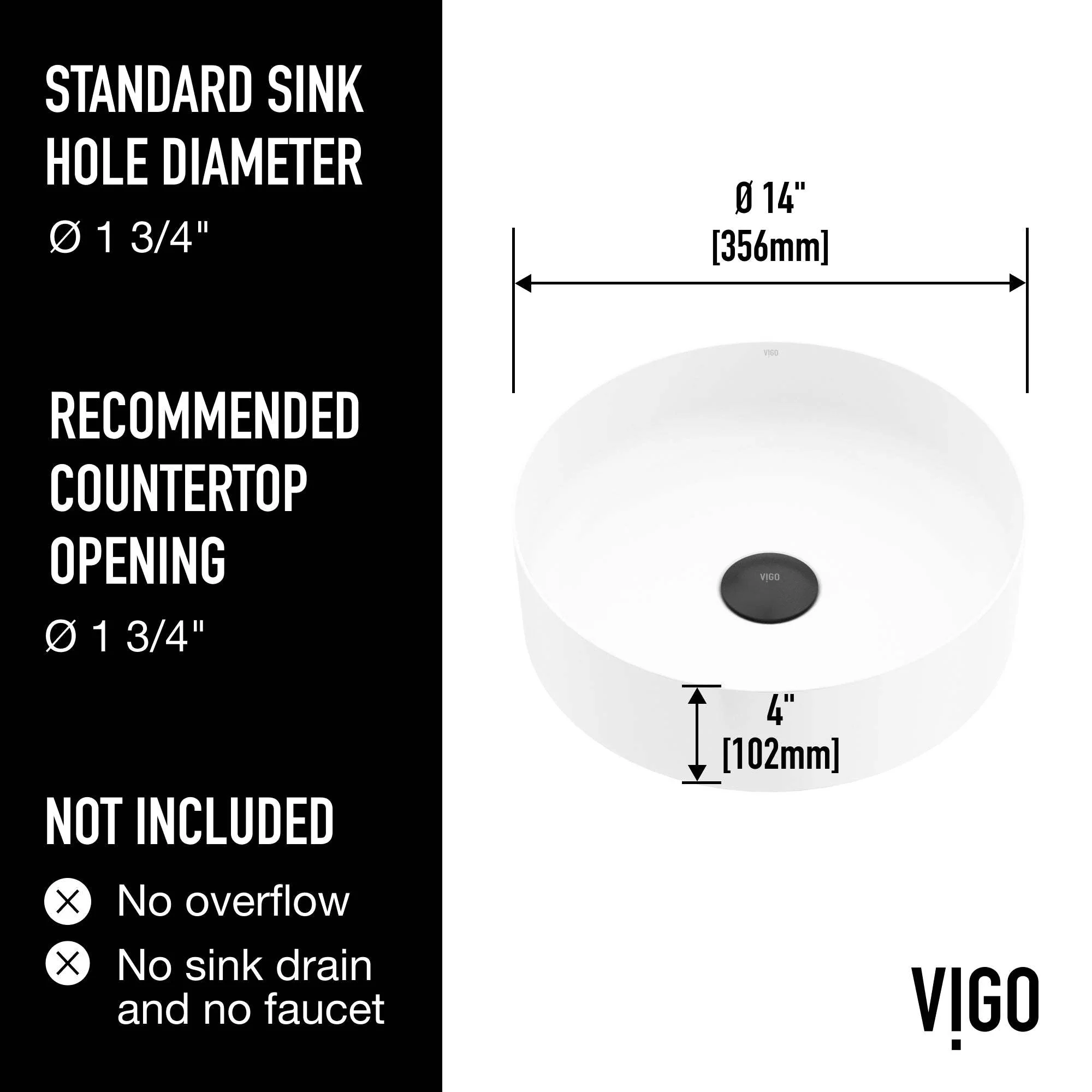UltraThin™ Modern White Matte Stone™ 14 in. Round Vessel Bathroom Sink - Image 3