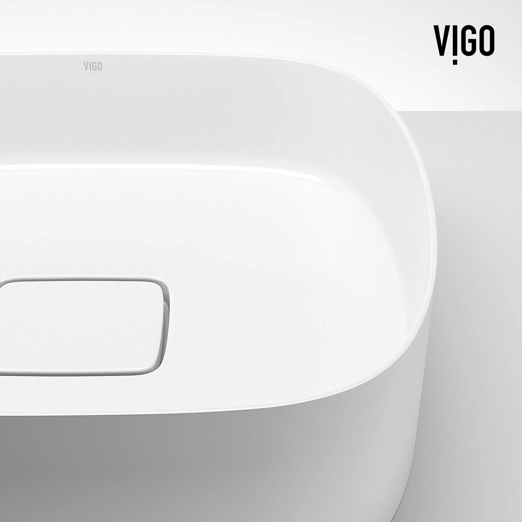 UltraThin™ Modern White Matte Stone™ 16 in. L x 14 in. W Rectangular Vessel Bathroom Sink - Image 13