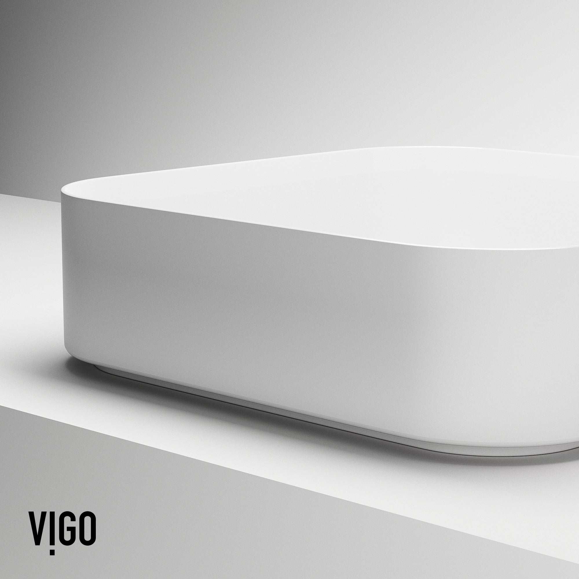 UltraThin™ Modern White Matte Stone™ 16 in. L x 16 in. W Square Vessel Bathroom Sink - Image 11