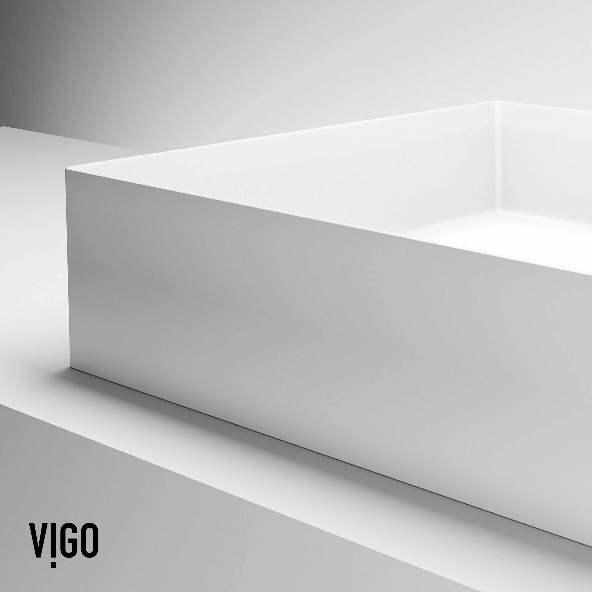 UltraThin™ Modern White Matte Stone™ 16 in. L x 16 in. W Square Vessel Bathroom Sink - Image 11
