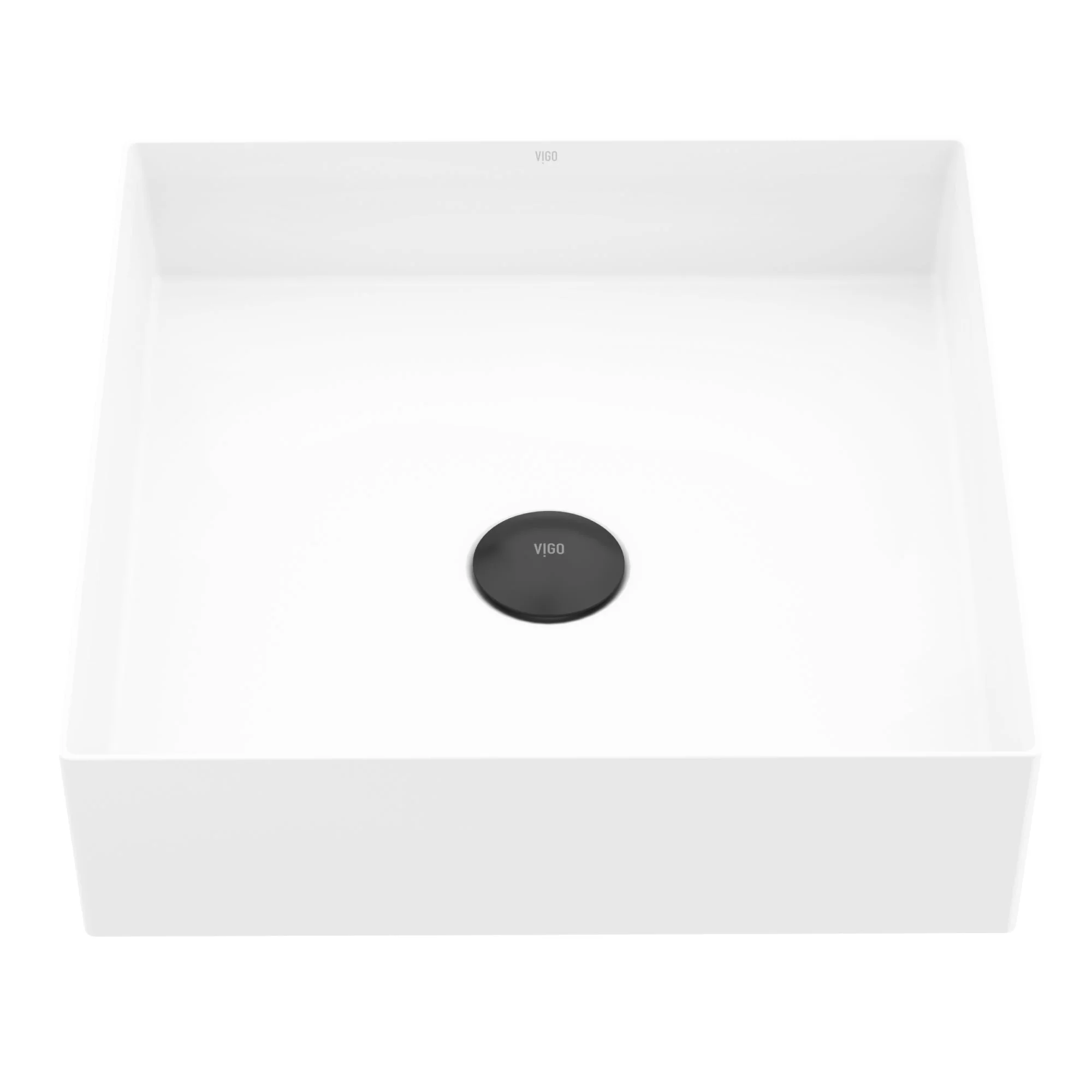 UltraThin™ Modern White Matte Stone™ 16 in. L x 16 in. W Square Vessel Bathroom Sink - Image 15