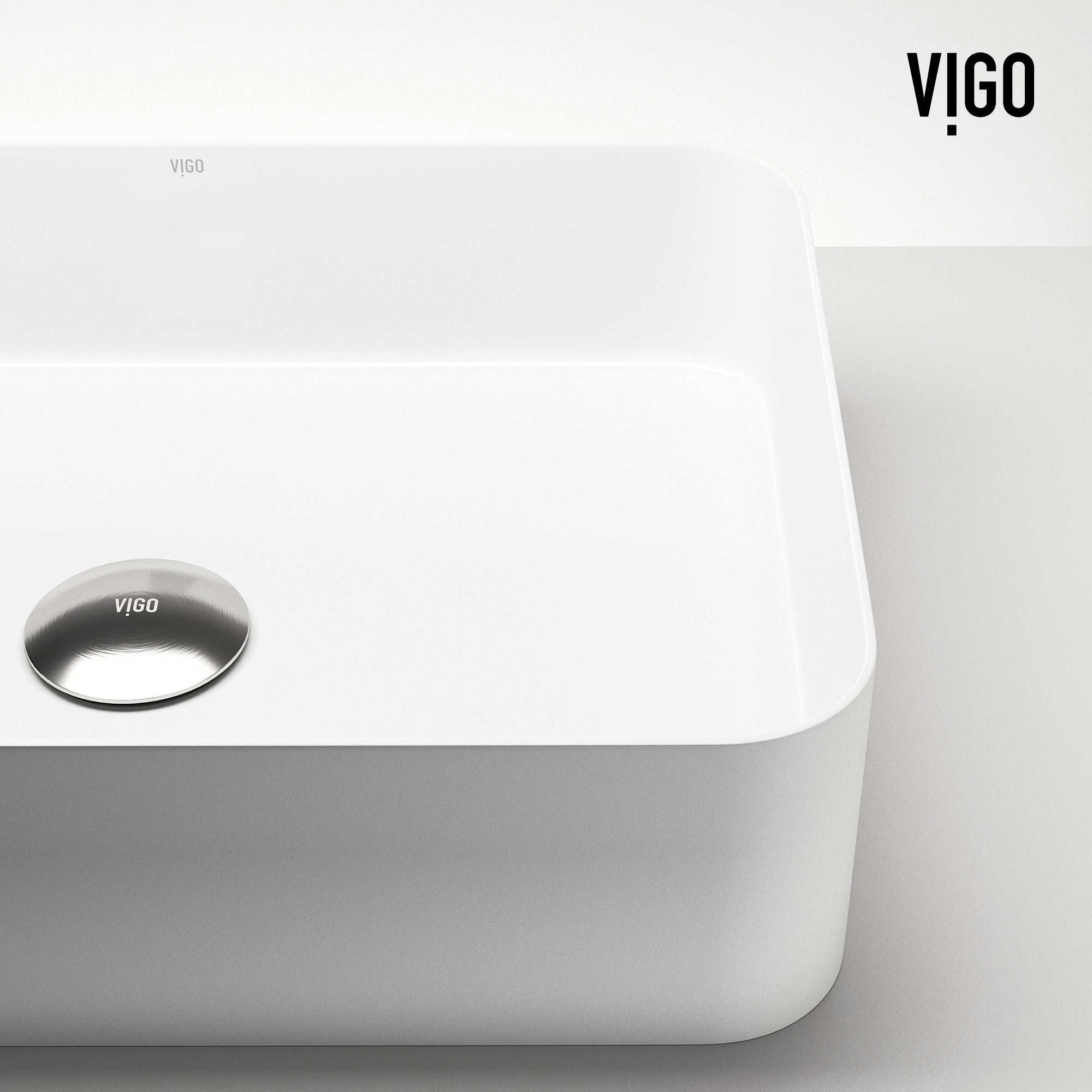 UltraThin™ Modern White Matte Stone™ 19 in. L x 14 in. W Rectangular Vessel Bathroom Sink - Image 13
