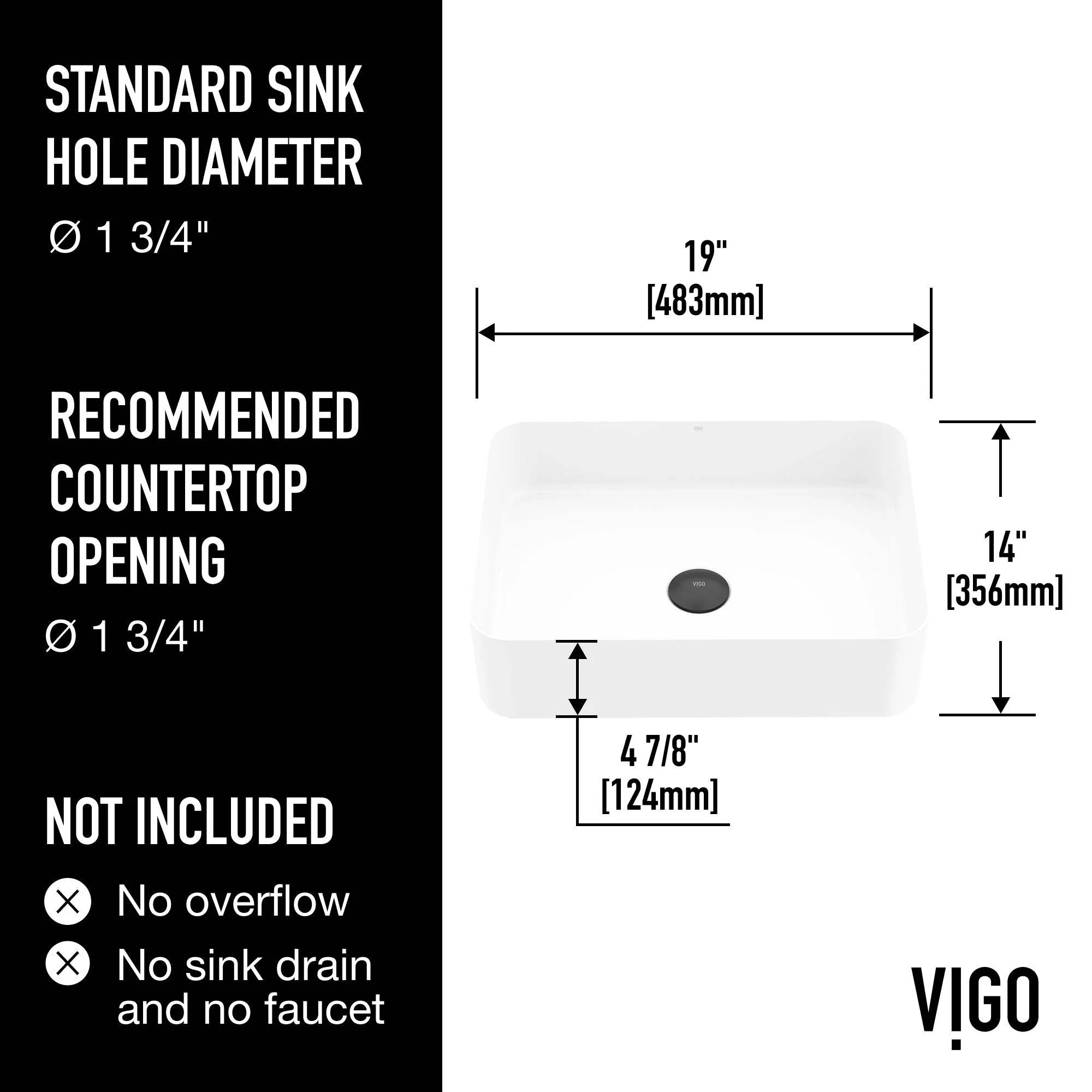 UltraThin™ Modern White Matte Stone™ 19 in. L x 14 in. W Rectangular Vessel Bathroom Sink - Image 3