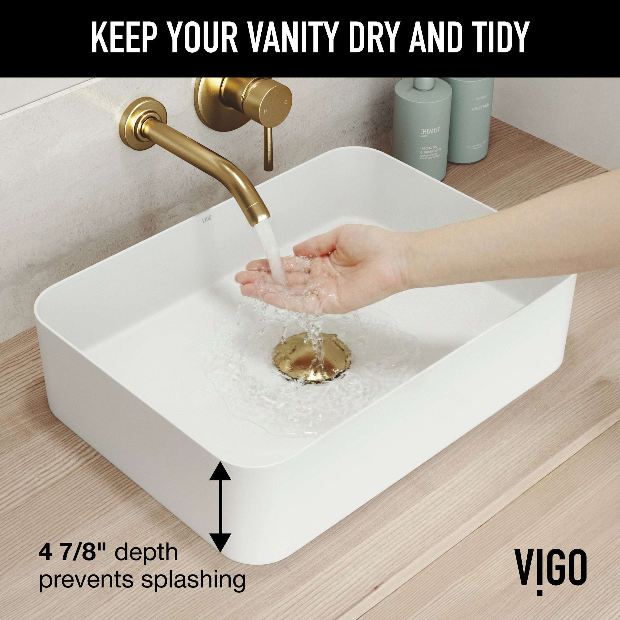 UltraThin™ Modern White Matte Stone™ 19 in. L x 14 in. W Rectangular Vessel Bathroom Sink - Image 4