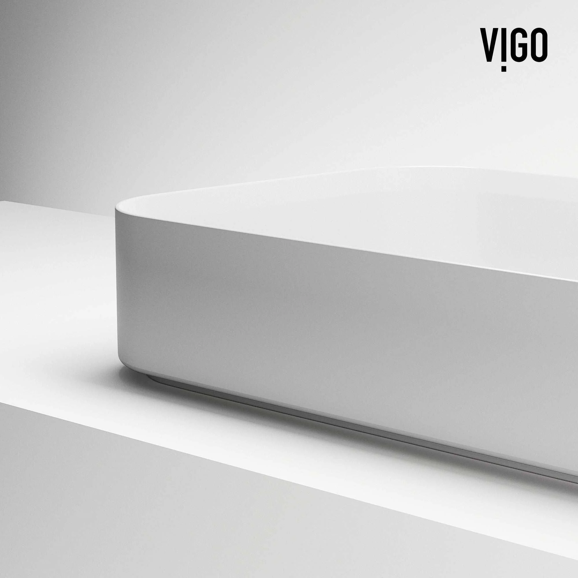 UltraThin™ Modern White Matte Stone™ 21 in. L x 14 in. W Rectangular Vessel Bathroom Sink - Image 11
