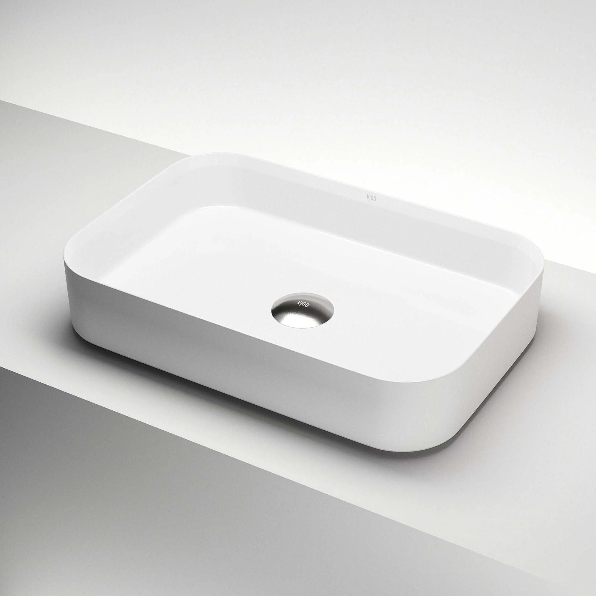 UltraThin™ Modern White Matte Stone™ 21 in. L x 14 in. W Rectangular Vessel Bathroom Sink - Image 12