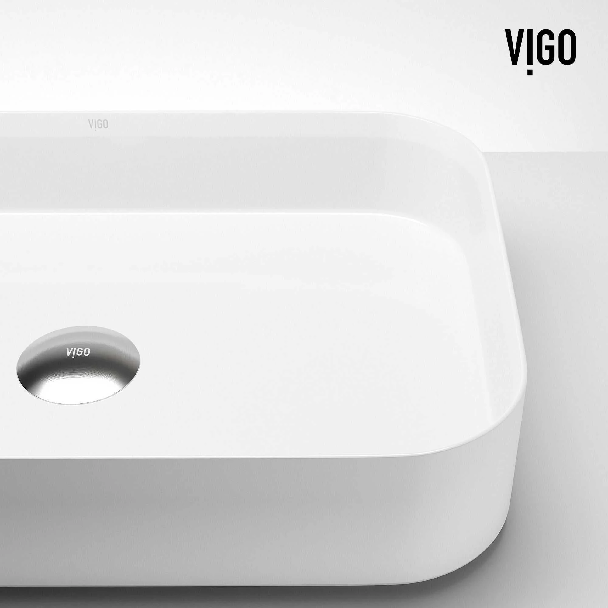 UltraThin™ Modern White Matte Stone™ 21 in. L x 14 in. W Rectangular Vessel Bathroom Sink - Image 13