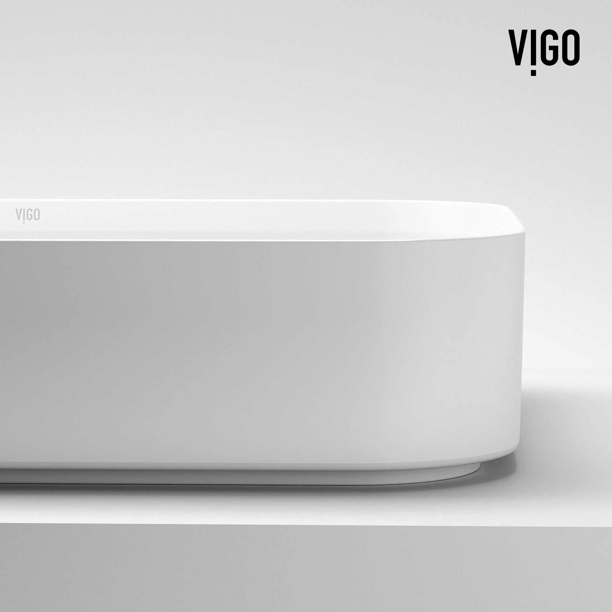 UltraThin™ Modern White Matte Stone™ 21 in. L x 14 in. W Rectangular Vessel Bathroom Sink - Image 14