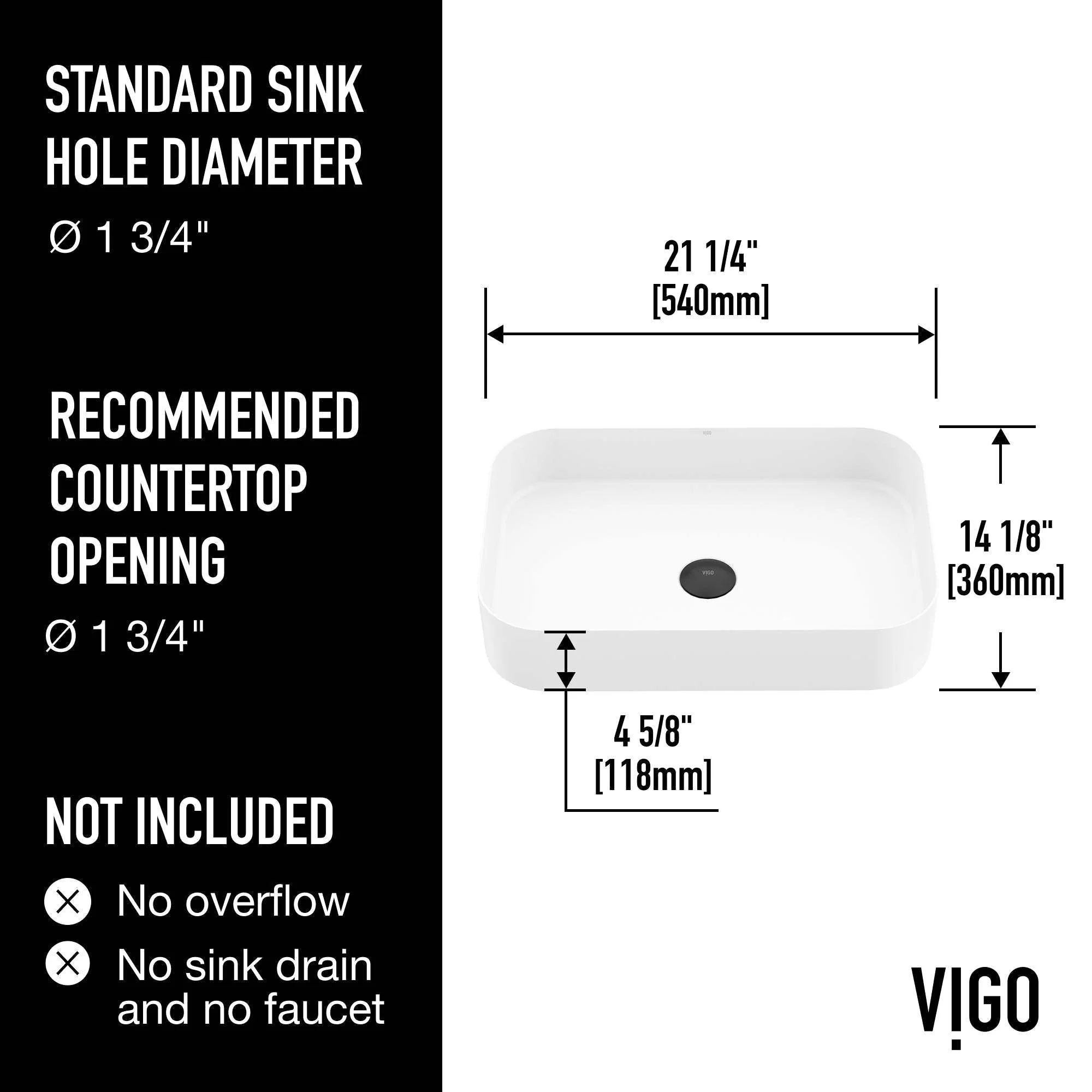 UltraThin™ Modern White Matte Stone™ 21 in. L x 14 in. W Rectangular Vessel Bathroom Sink - Image 3