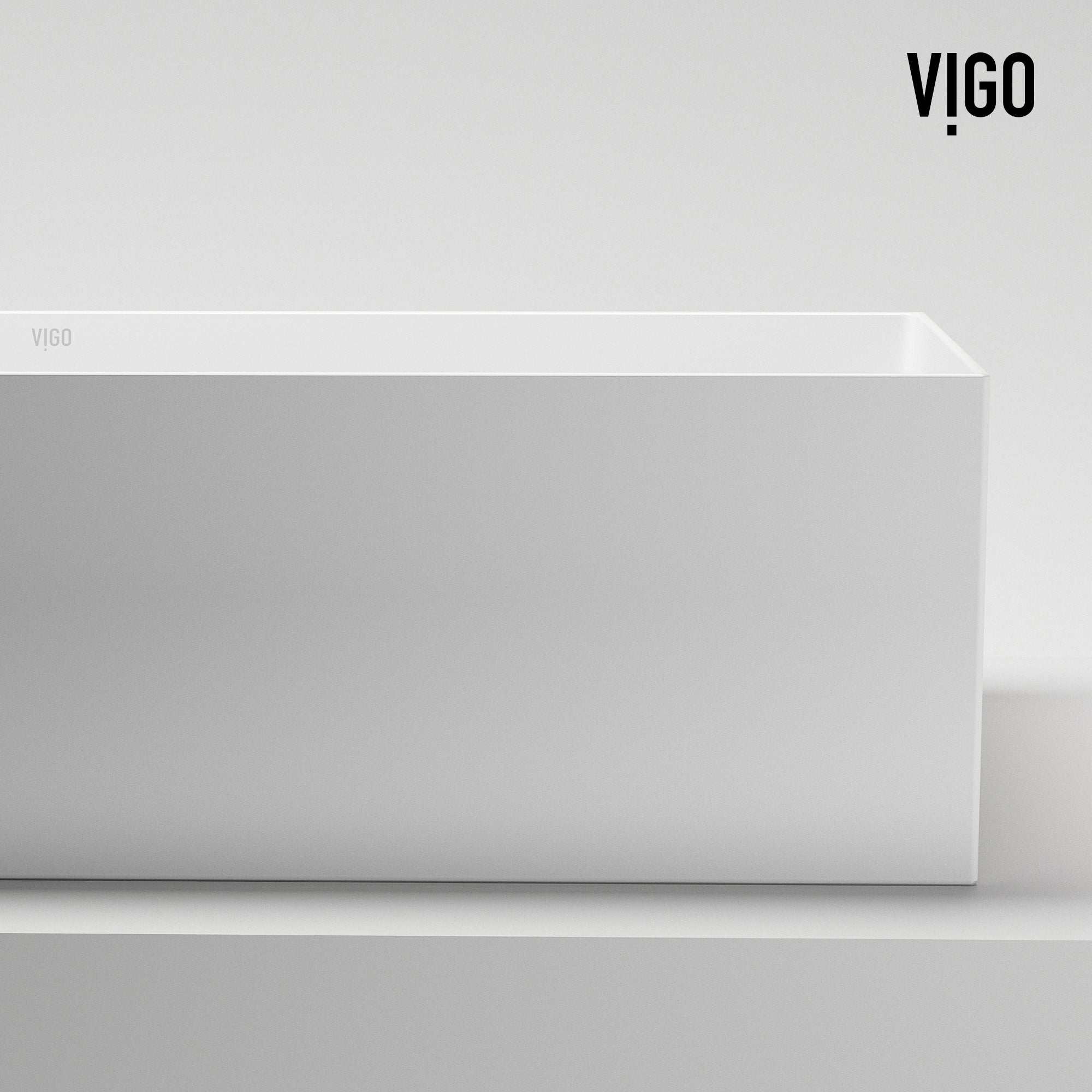 UltraThin™ Modern White Matte Stone™ 22 in. L x 15 in. W Rectangular Vessel Bathroom Sink - Image 14
