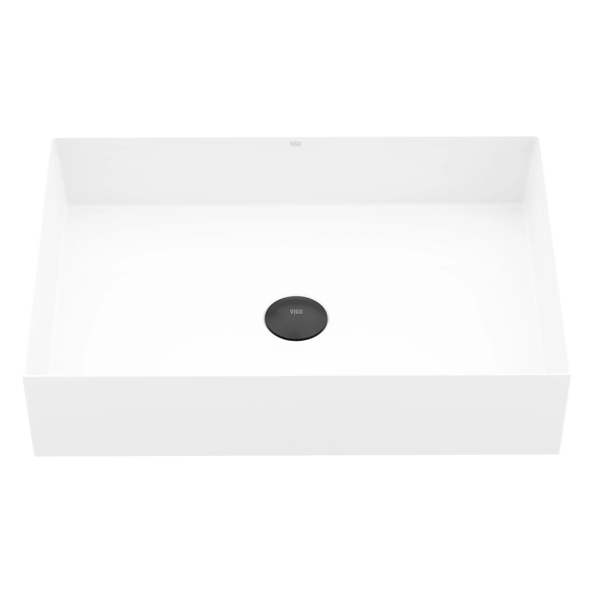 UltraThin™ Modern White Matte Stone™ 22 in. L x 15 in. W Rectangular Vessel Bathroom Sink - Image 15