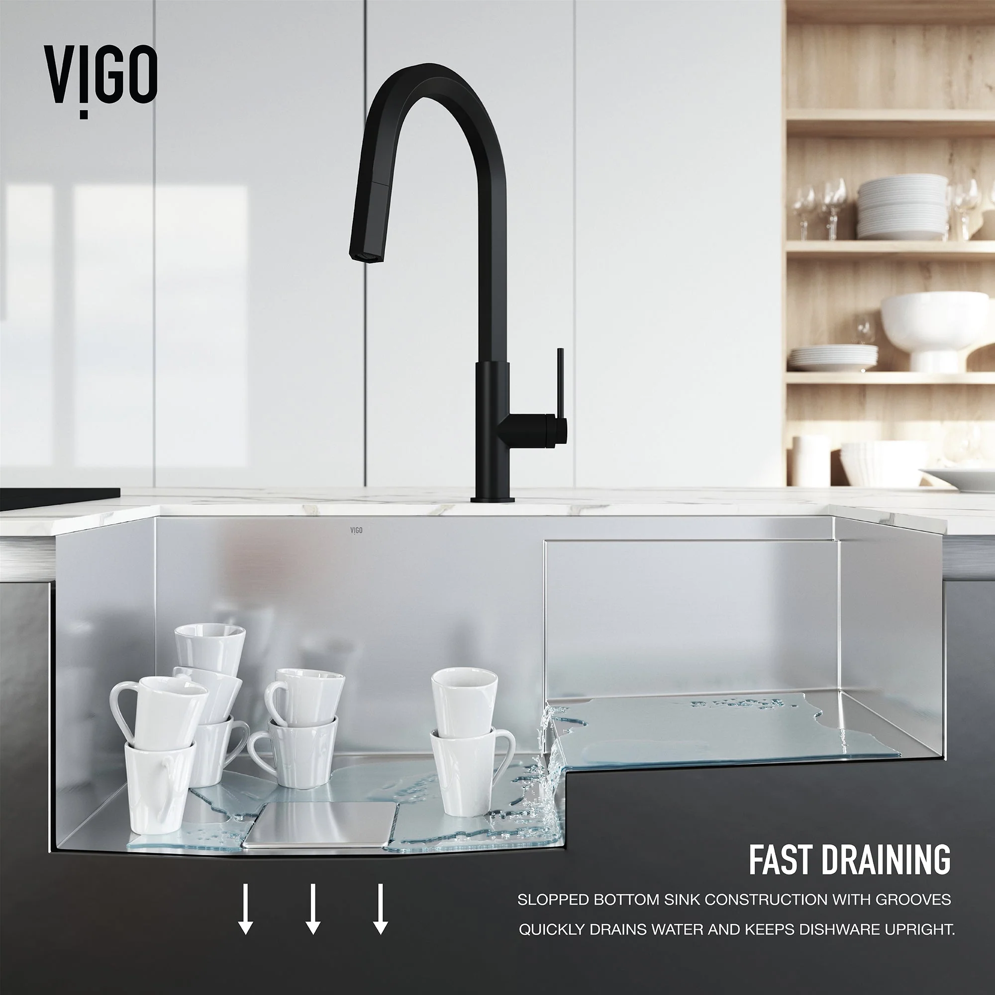 VIGO Hampton 32 in. Undermount Workstation Sink with Cutting Board, Colander Holder, Colander, Bottom Grids, Strainer, Drain Cover - Image 31