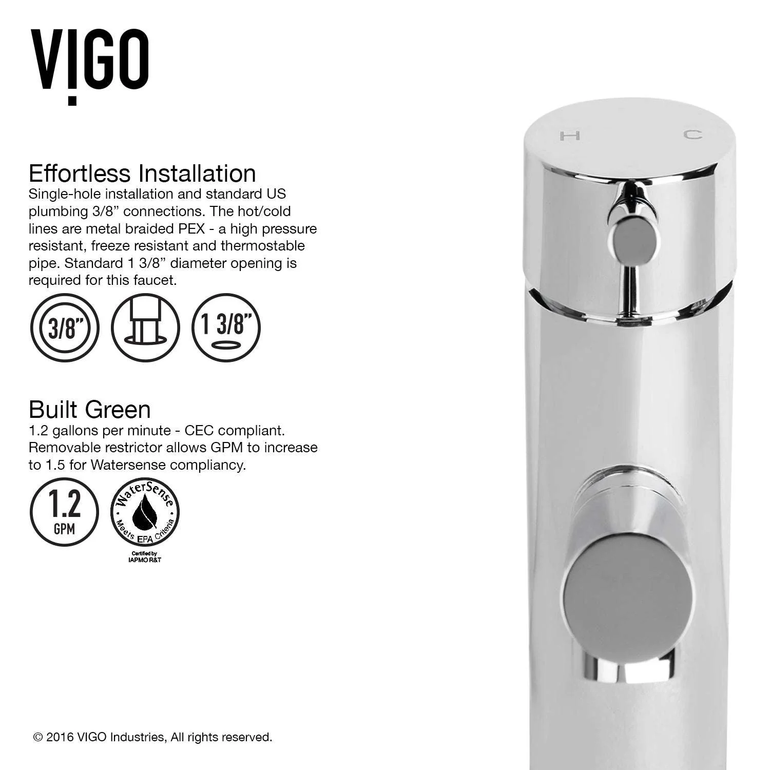 Noma Single Hole Bathroom Faucet - Image 13