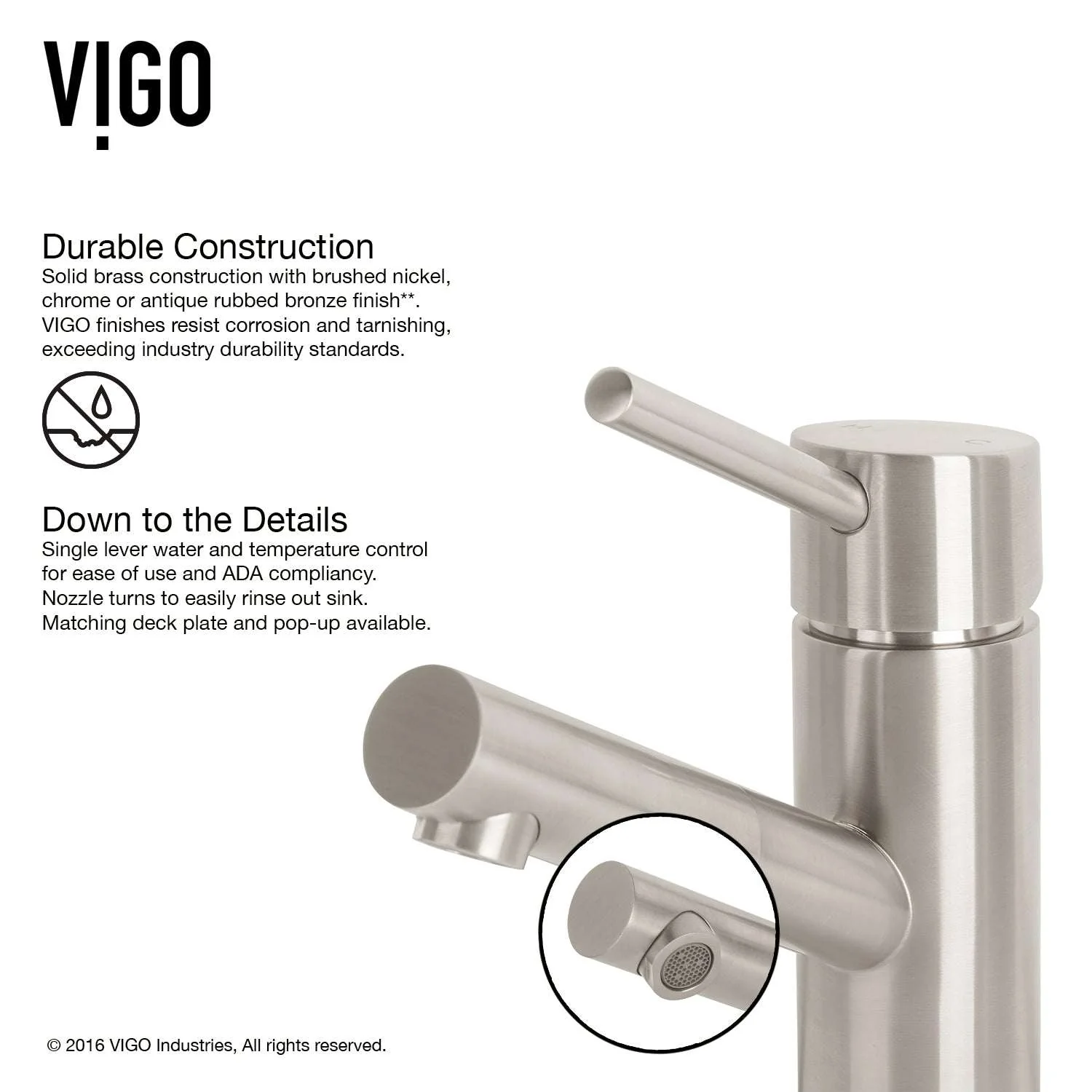 Noma Single Hole Bathroom Faucet - Image 6