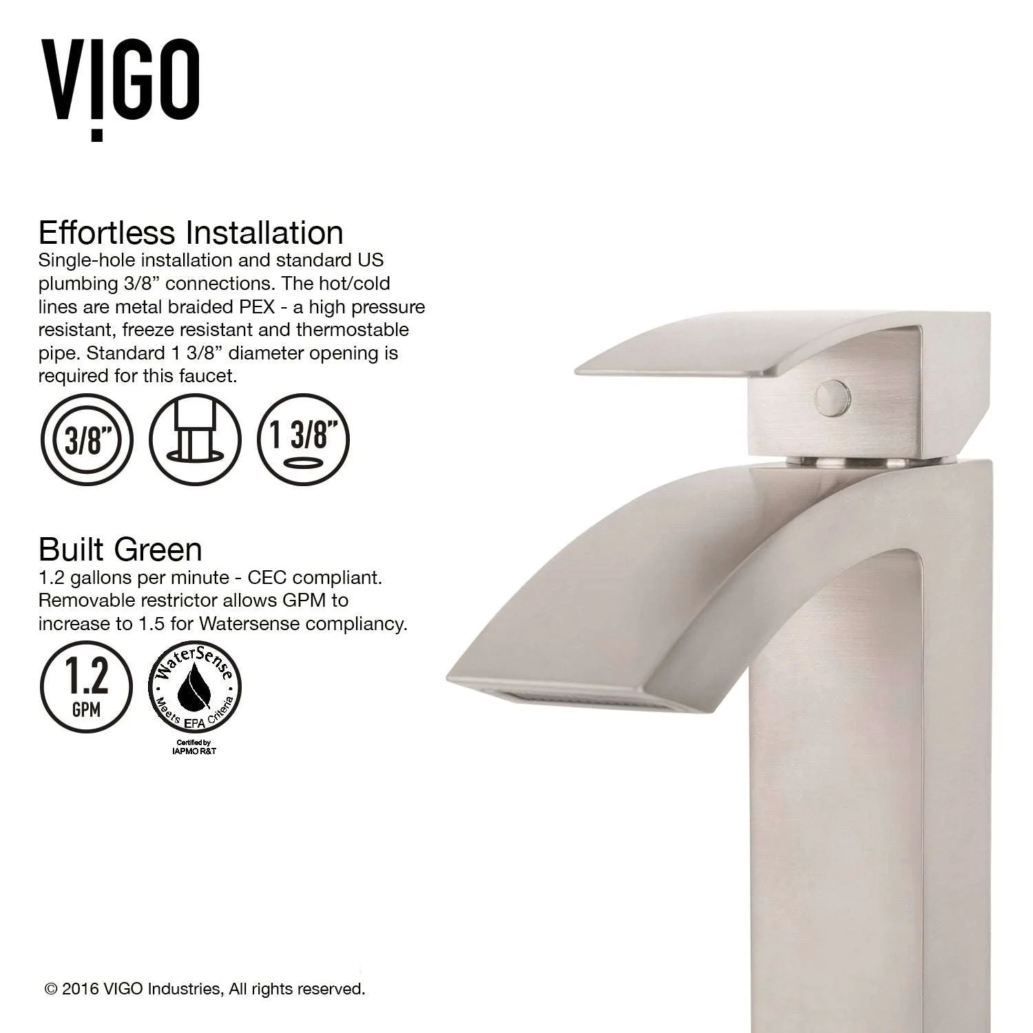Satro Single Hole Bathroom Faucet - Image 5