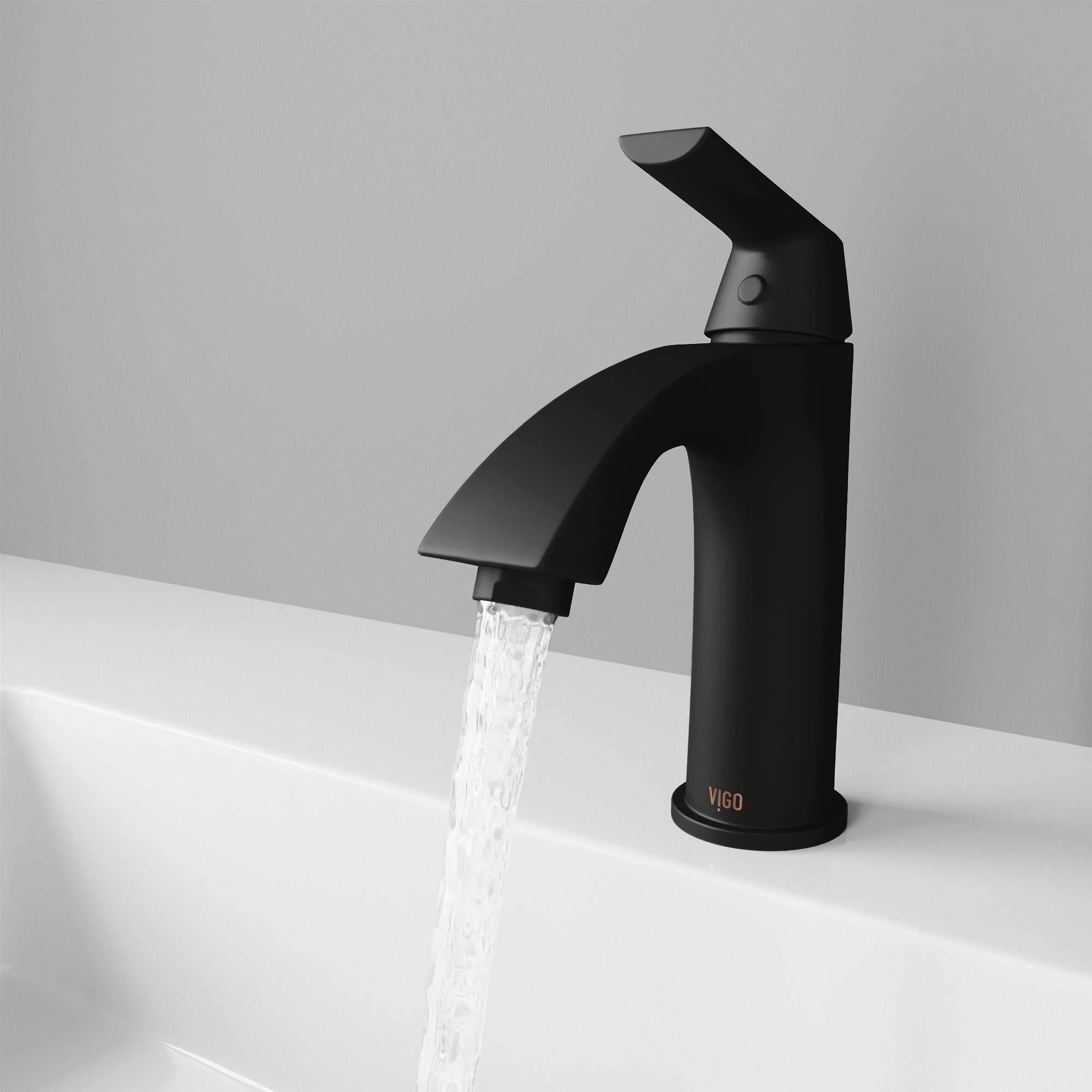 Penela Single-Hole Bathroom Faucet in Matte Black - Image 3