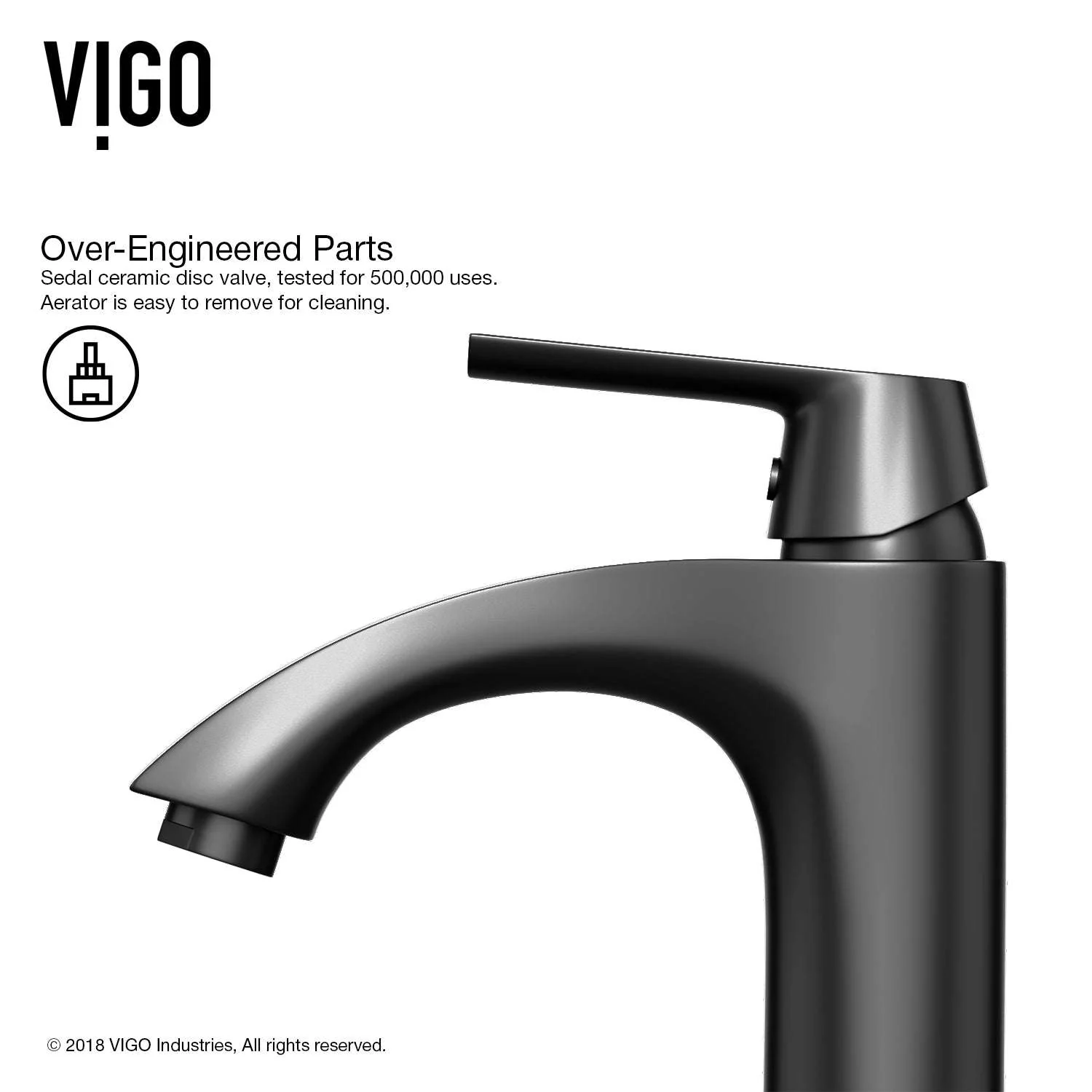 Penela Single-Hole Bathroom Faucet in Matte Black - Image 6