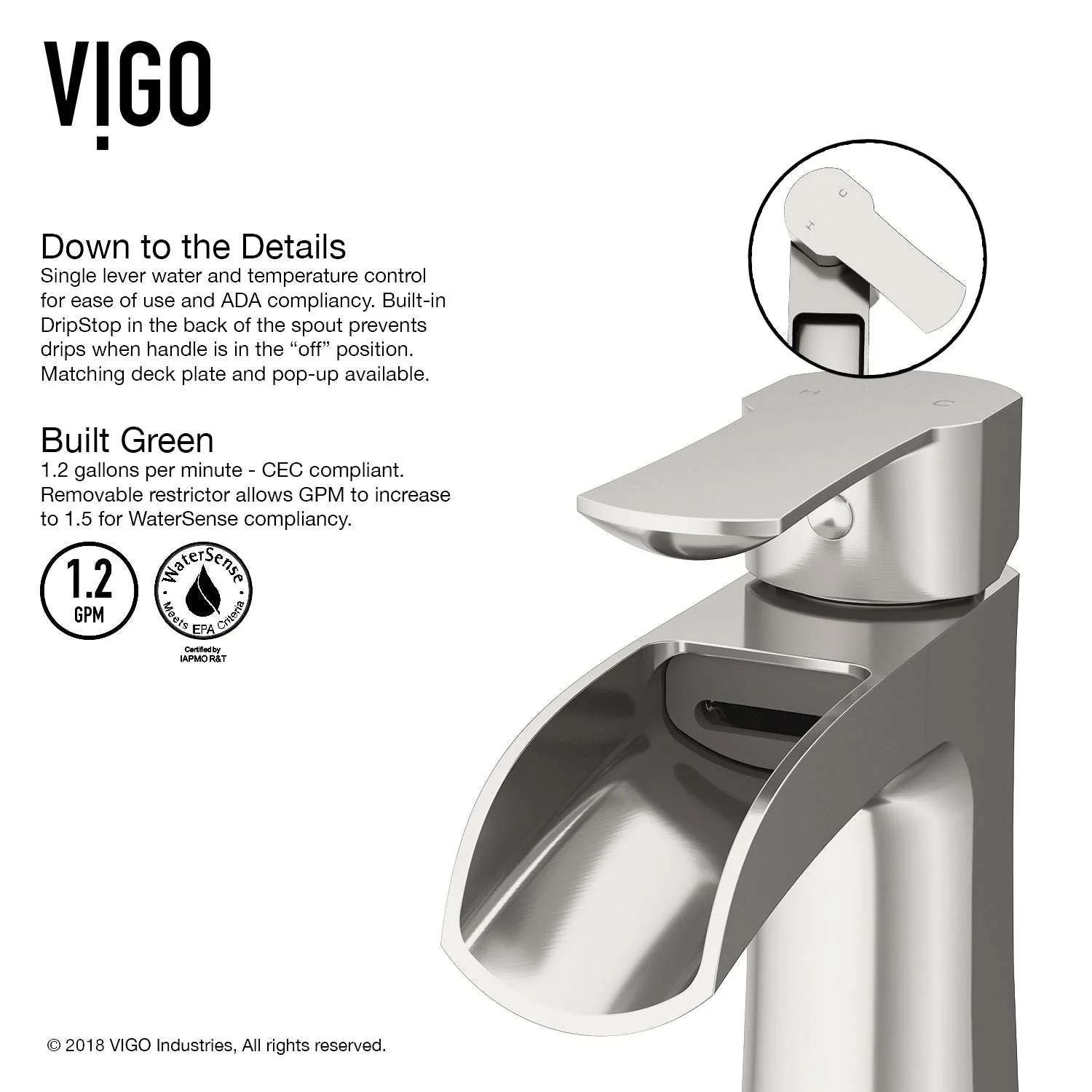 Paloma Single Hole Bathroom Faucet - Image 5