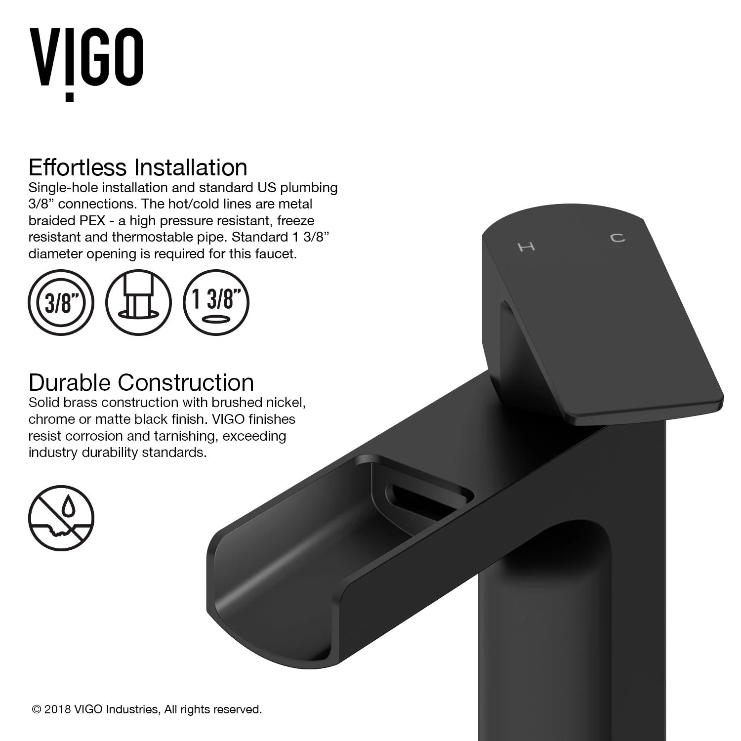Amada Single Hole Bathroom Faucet - Image 9