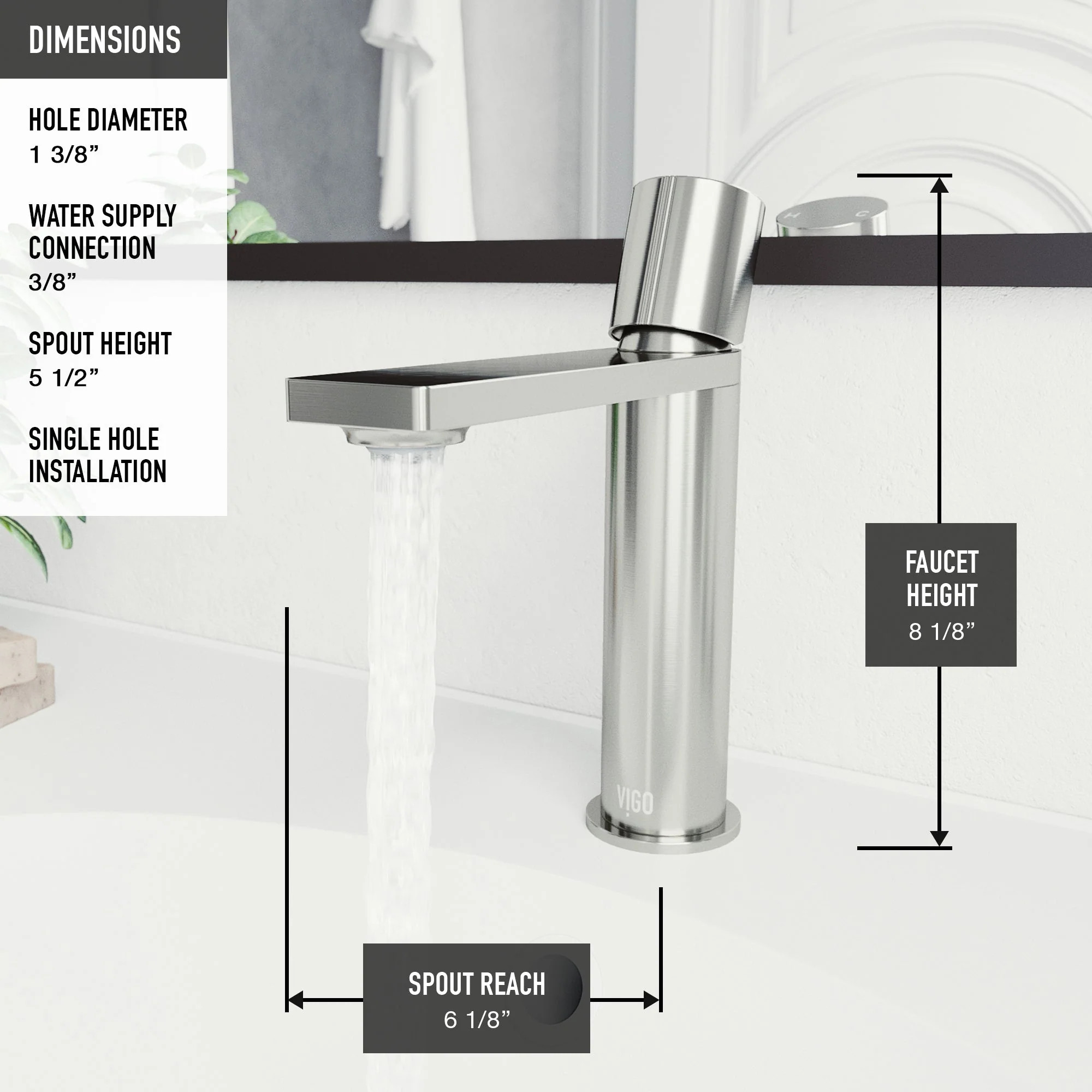 Elan Single Hole Bathroom Faucet - Image 11
