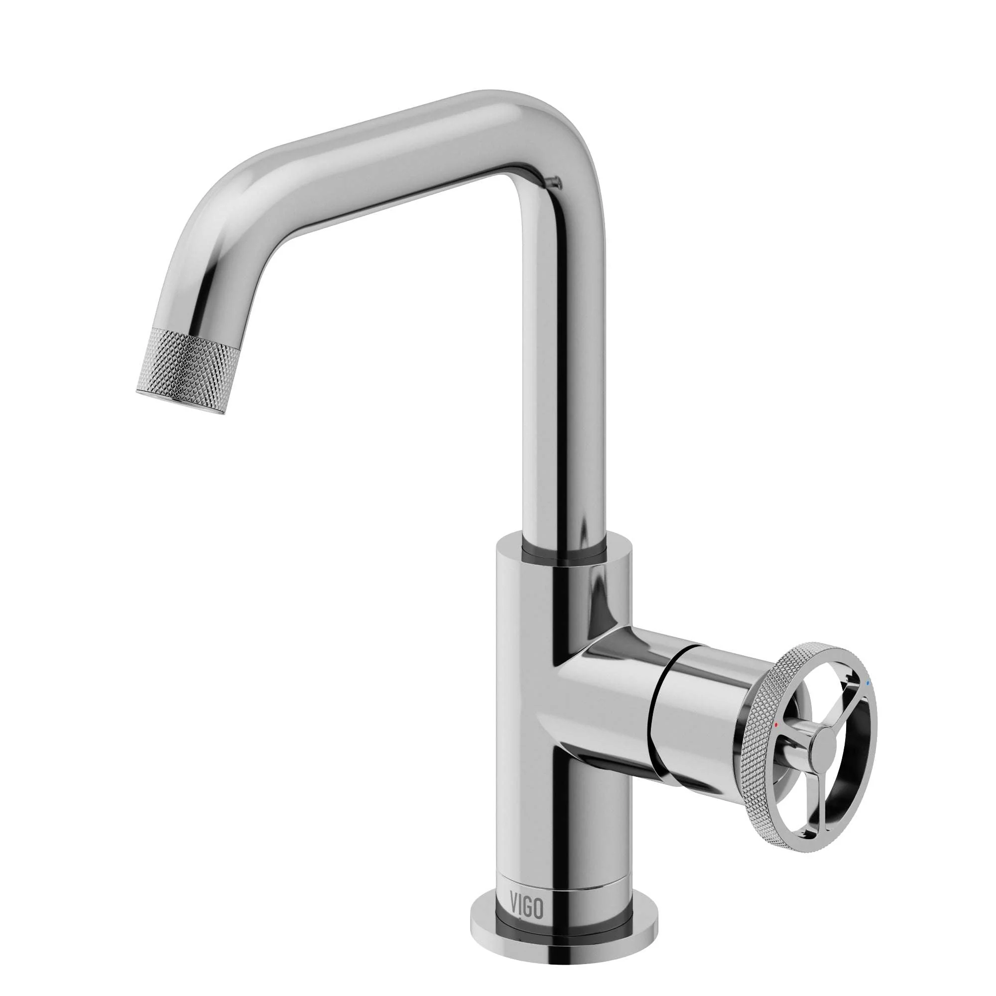 Cass Single Hole Bathroom Faucet with Knurled Wheel Handle - Image 18