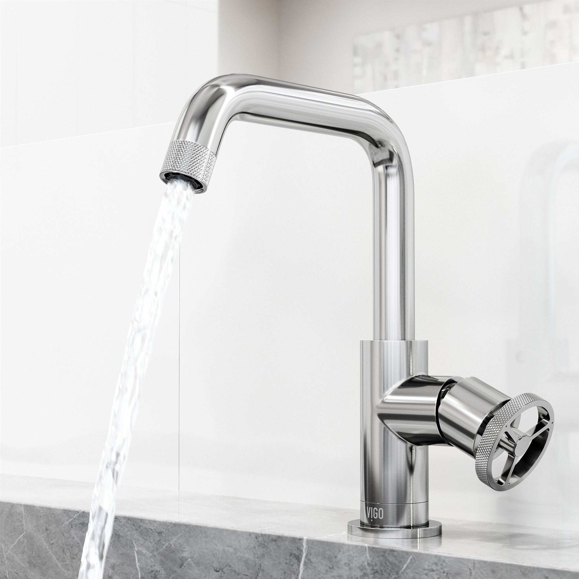 Cass Single Hole Bathroom Faucet with Knurled Wheel Handle - Image 21
