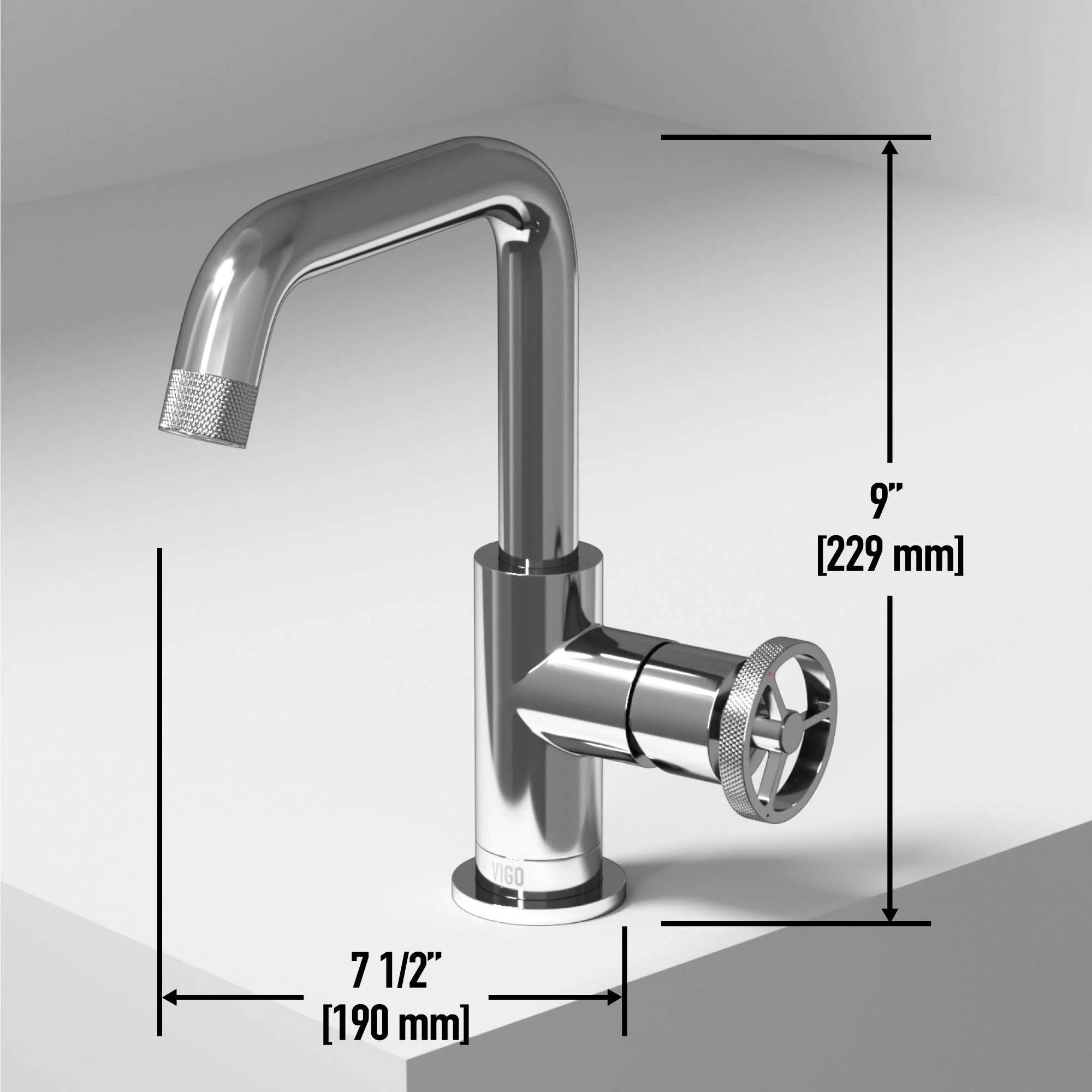 Cass Single Hole Bathroom Faucet with Knurled Wheel Handle - Image 22