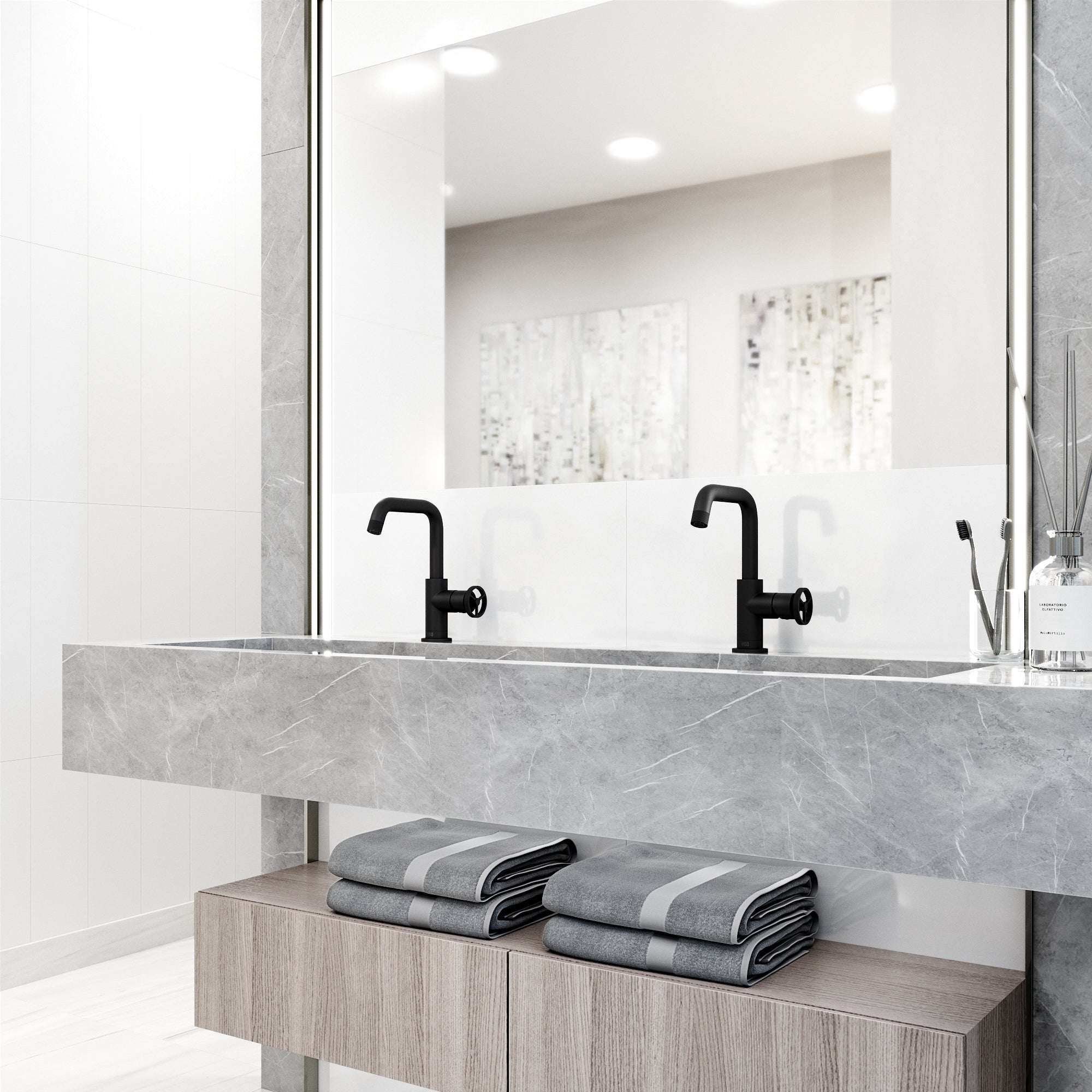 Cass Single Hole Bathroom Faucet with Knurled Wheel Handle - Image 29